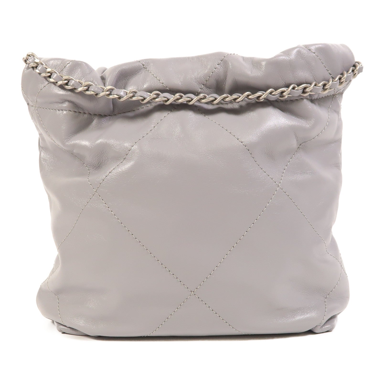 CHANEL 牛皮皮革Chanel 22 Mini銀扣手挽肩背兩用袋