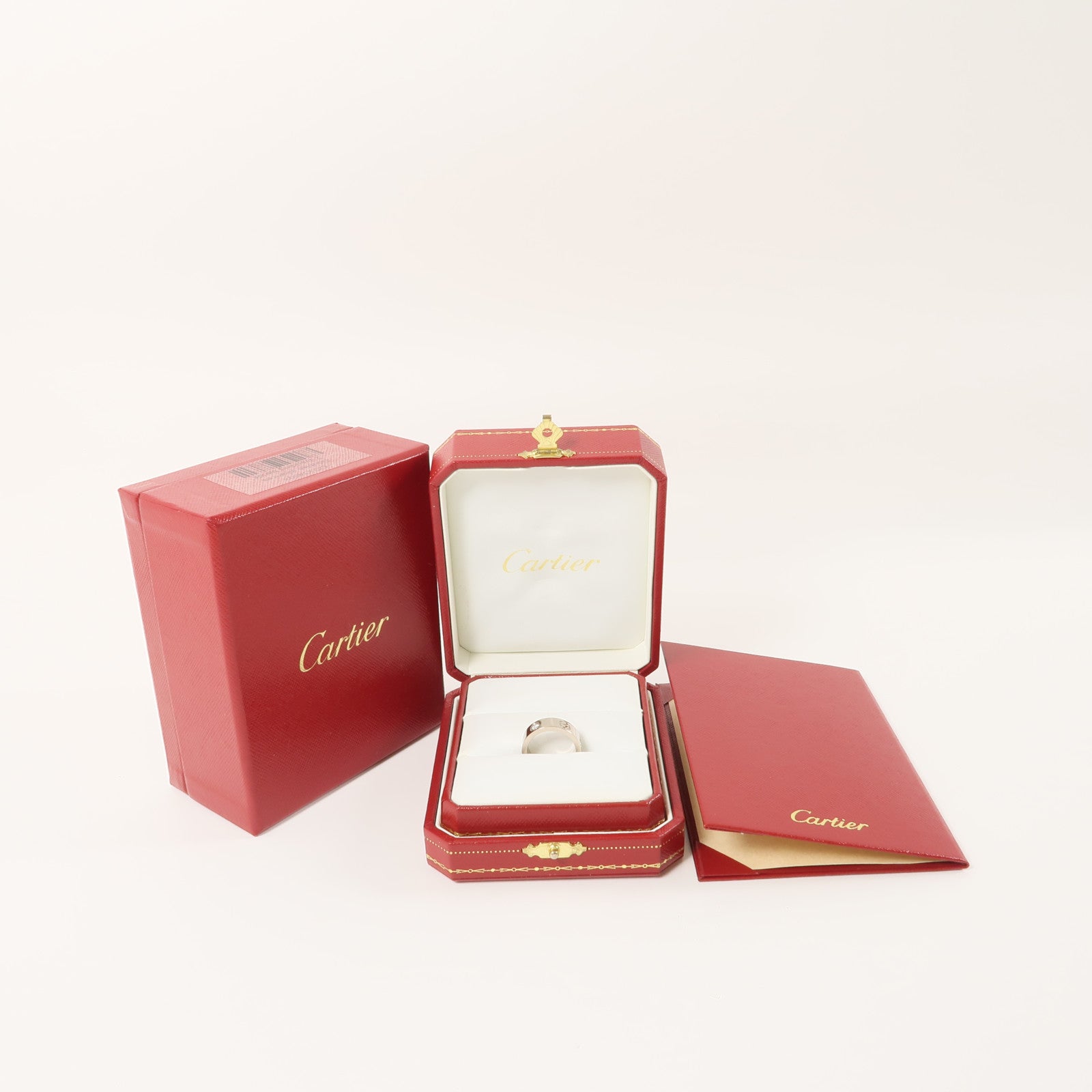 CARTIER 18K白金Love Ring Half Diamond Ring鑽石戒指Cartier#49/US#5