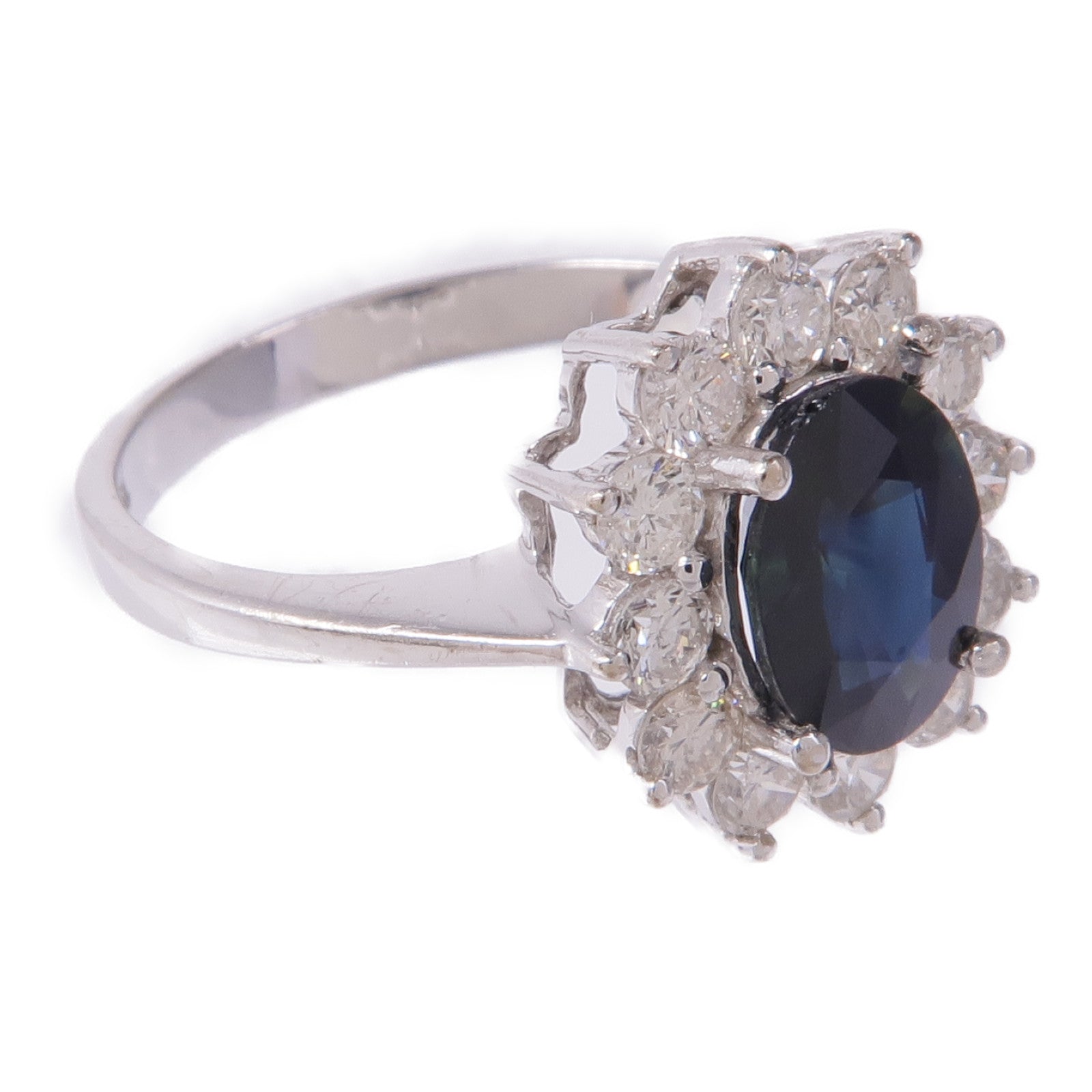 JEWELRY 18K白金Sapphire/Diamond Ring藍寶石/鑽石戒指US#6