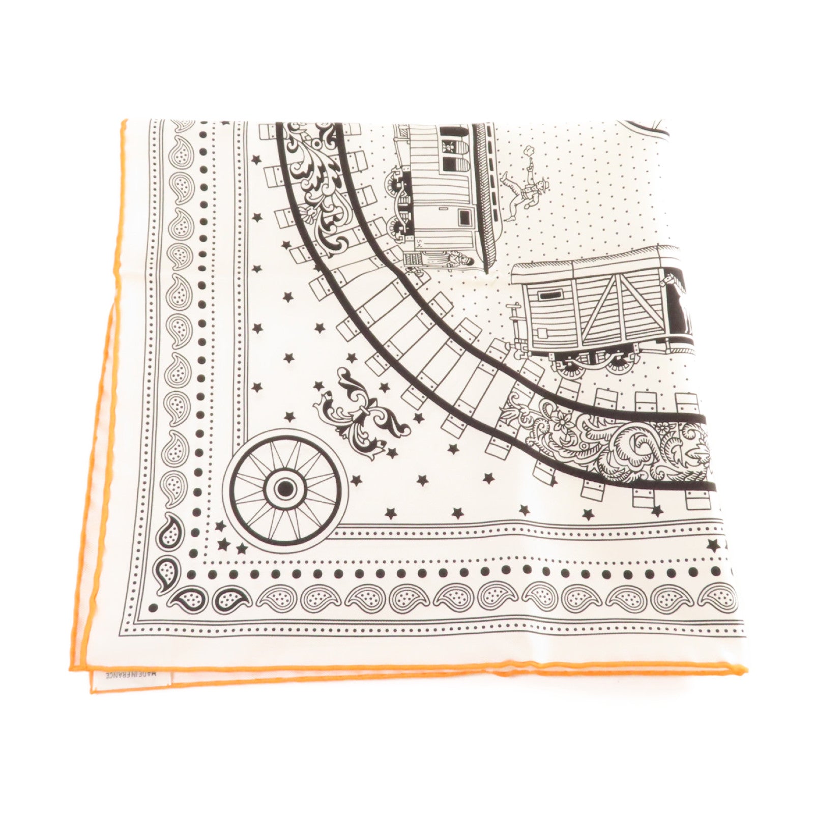 HERMES 【激減優惠】絲質Scarf絲巾白色/黑色/橙色