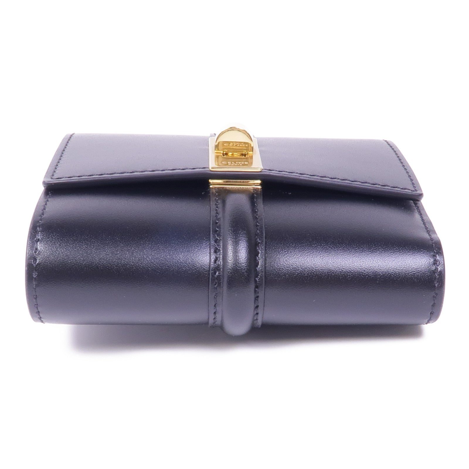 CELINE 牛皮皮革Trifold Wallet金扣錢包