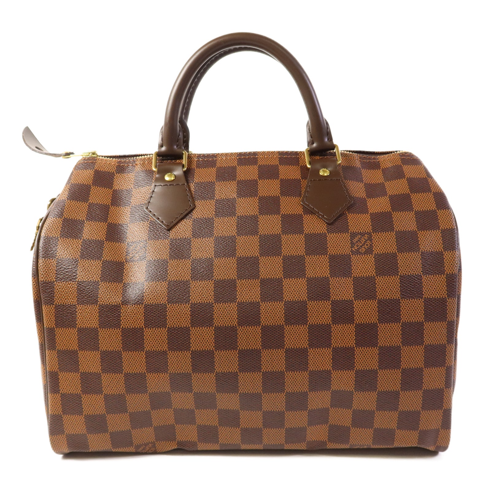 LOUIS VUITTON Damier Speedy 30金扣手挽袋