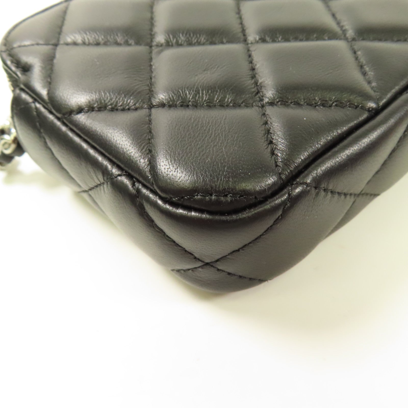 CHANEL 羊皮皮革Shoulder Bag銀扣鏈帶肩背袋