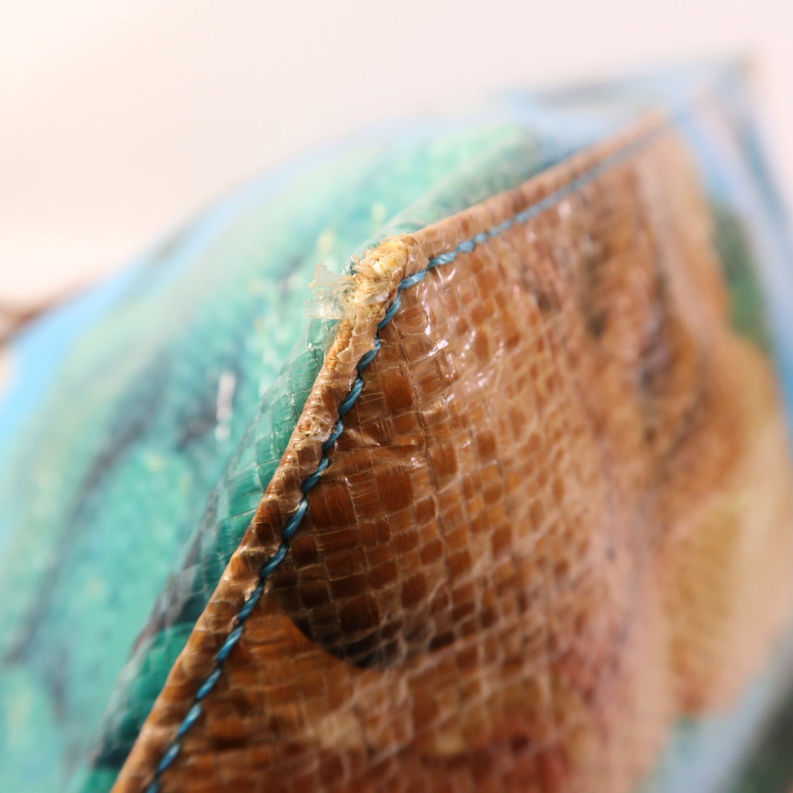 LOEWE 塗層帆布Fold Shopper Sky Blue銀扣手挽袋