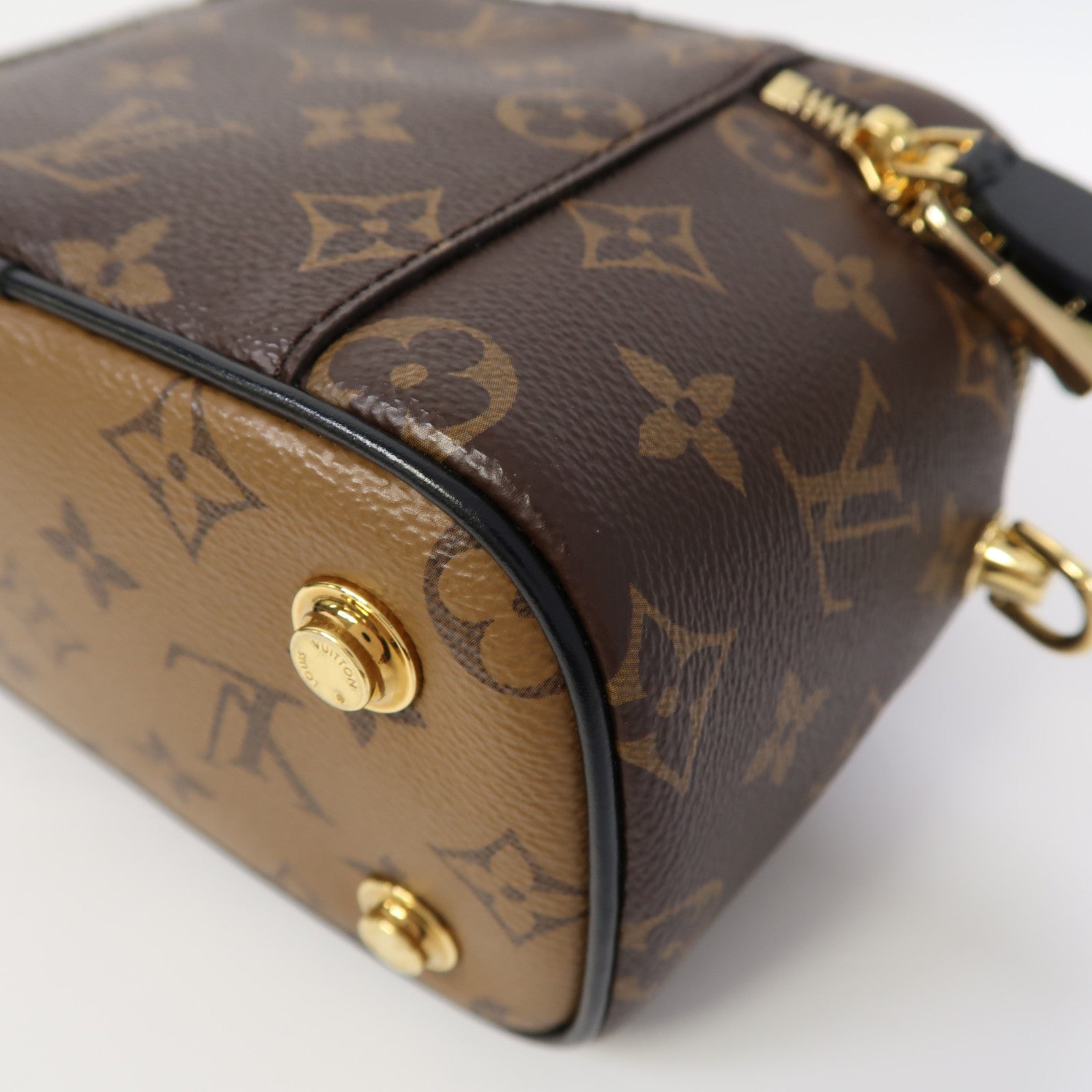 LOUIS VUITTON 【激減優惠】Monogram Vanity PM金扣手挽肩背兩用袋啡色