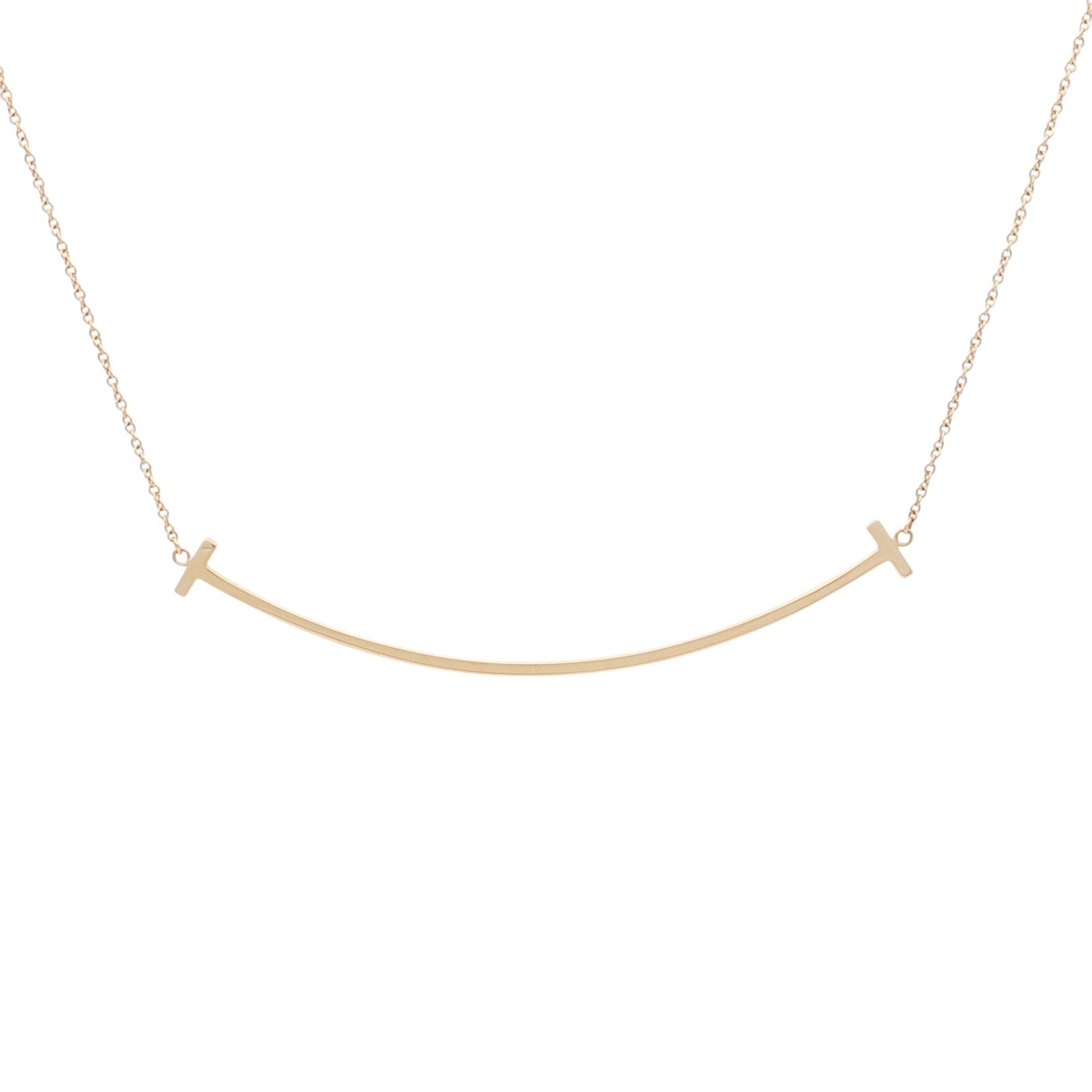TIFFANY＆CO 18K玫瑰金T-Smile Necklace項鍊