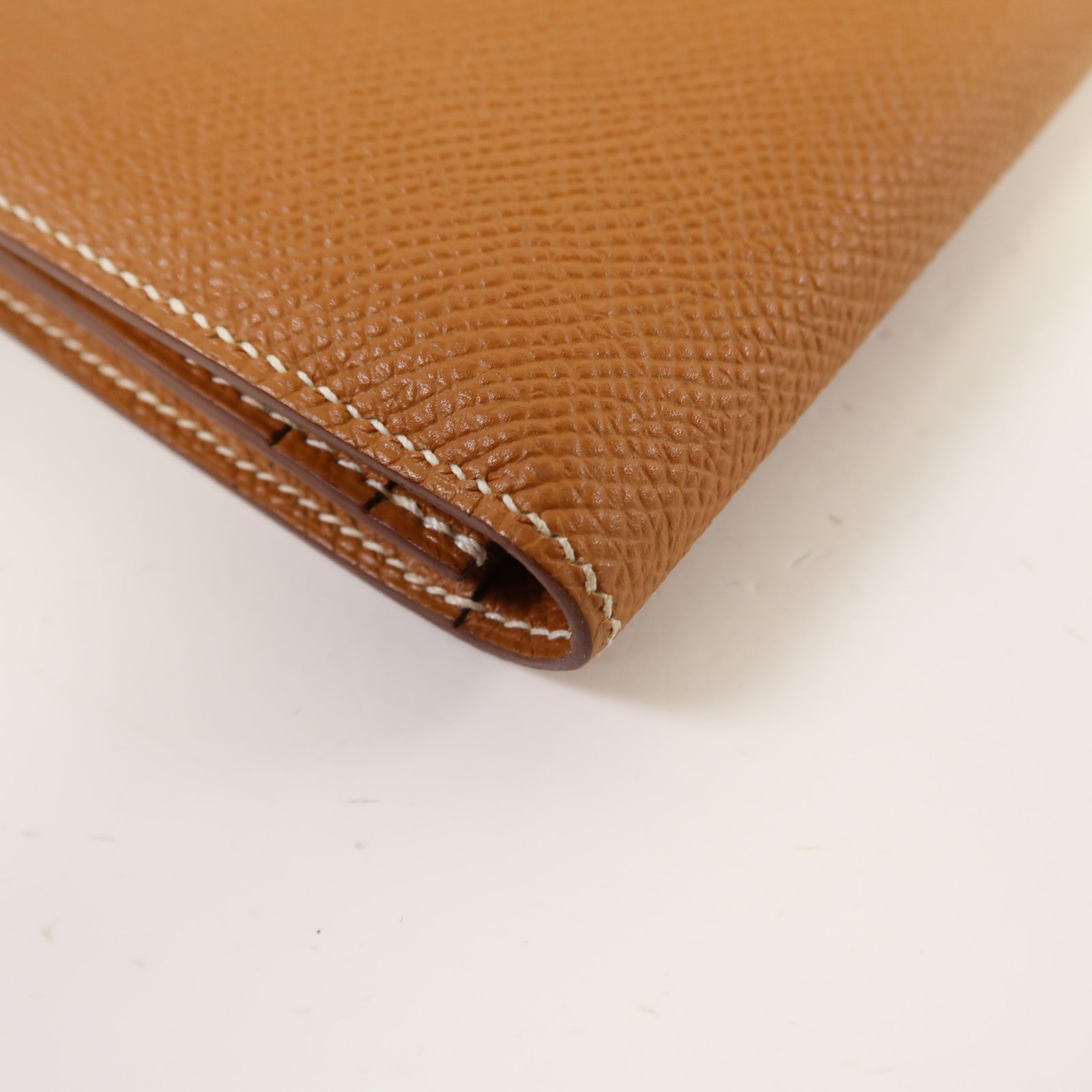 HERMES Epsom皮革Bearn Wallet銀扣長錢包經典駝色