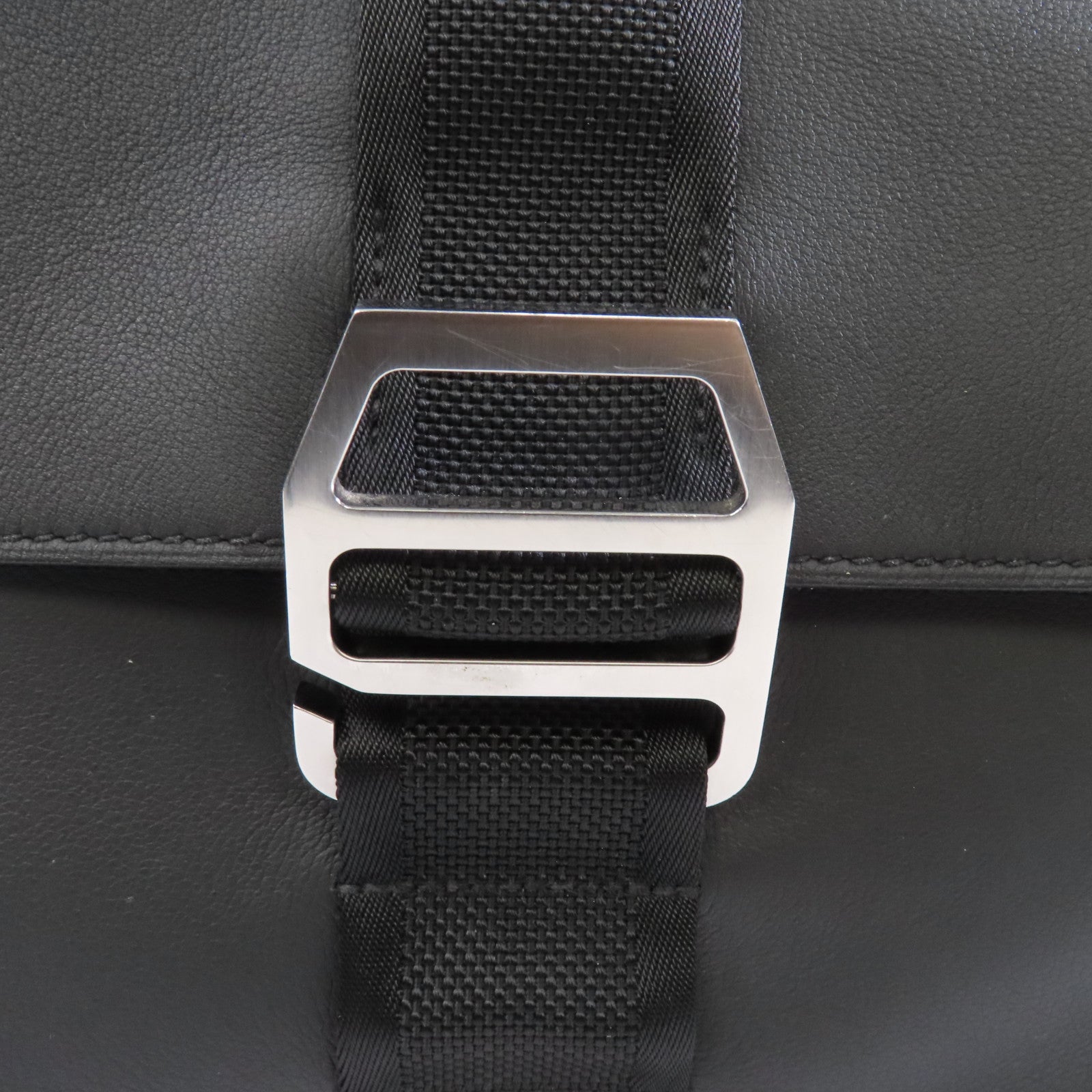 HERMES Taurillon Cristobal皮革Cityslide Messenger Bag銀扣斜挎包Plomb/Noir/Lime黑色/黃色