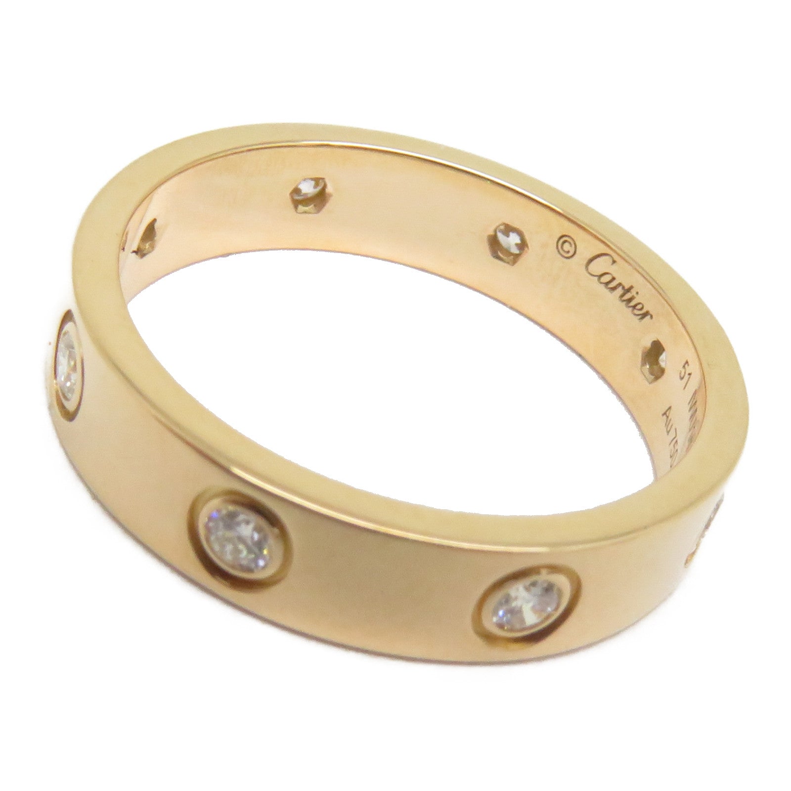CARTIER 【激減優惠】18K玫瑰金Love Wedding Ring鑽石戒指Cartier#51/US#5.75