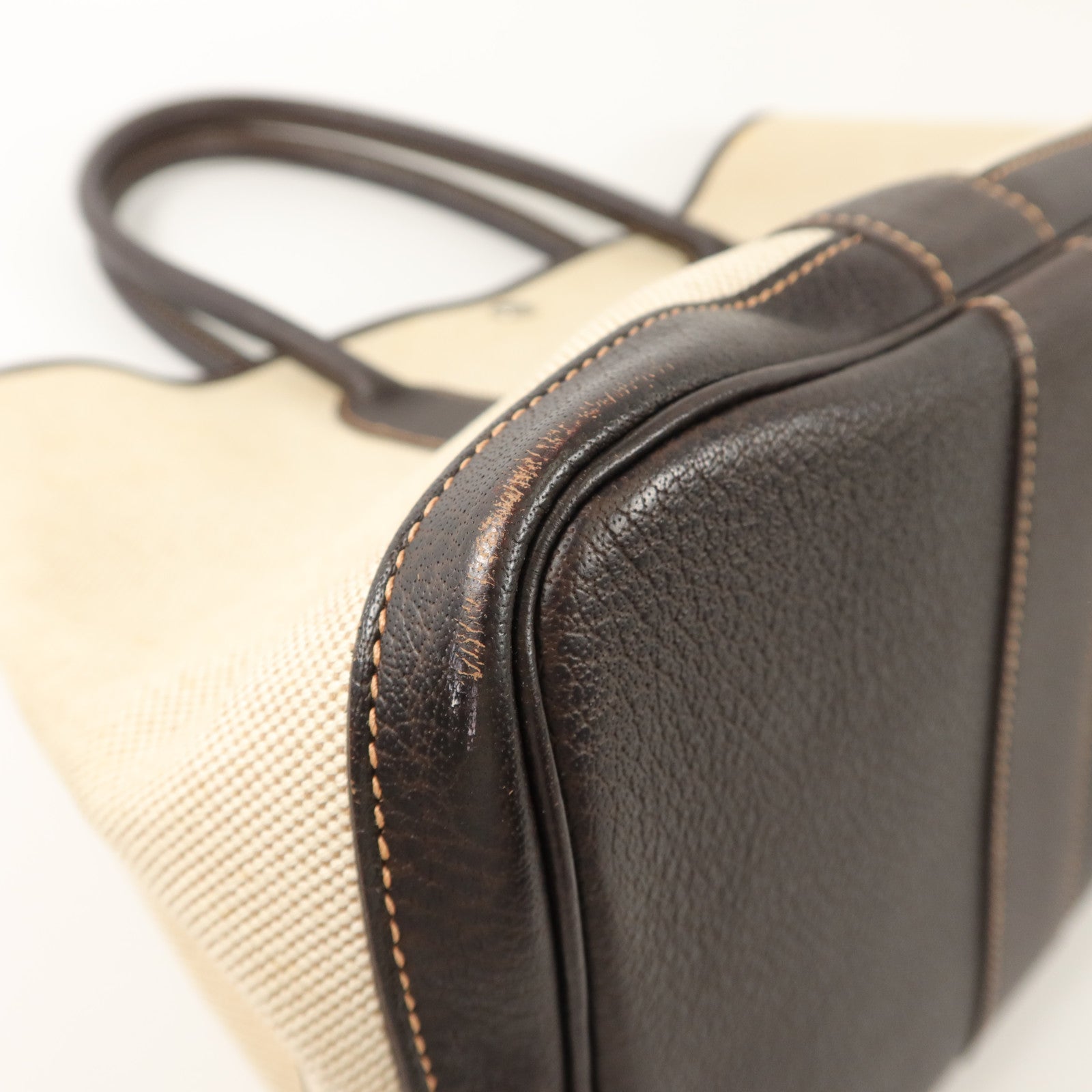 HERMES 帆布Garden Party PM手挽袋Ebene
