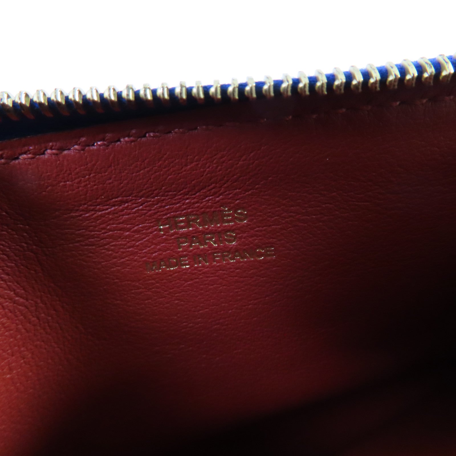 HERMES Evercolor皮革Atout I4 Pouch Card Holder金扣卡套Bleu Electrique