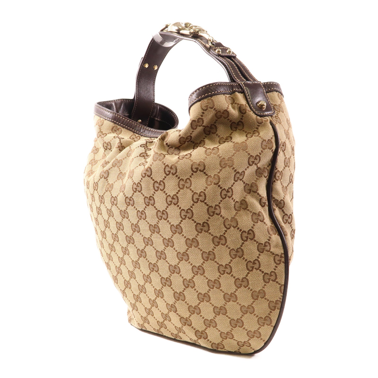 GUCCI 帆布Shoulder Bag金扣手挽袋