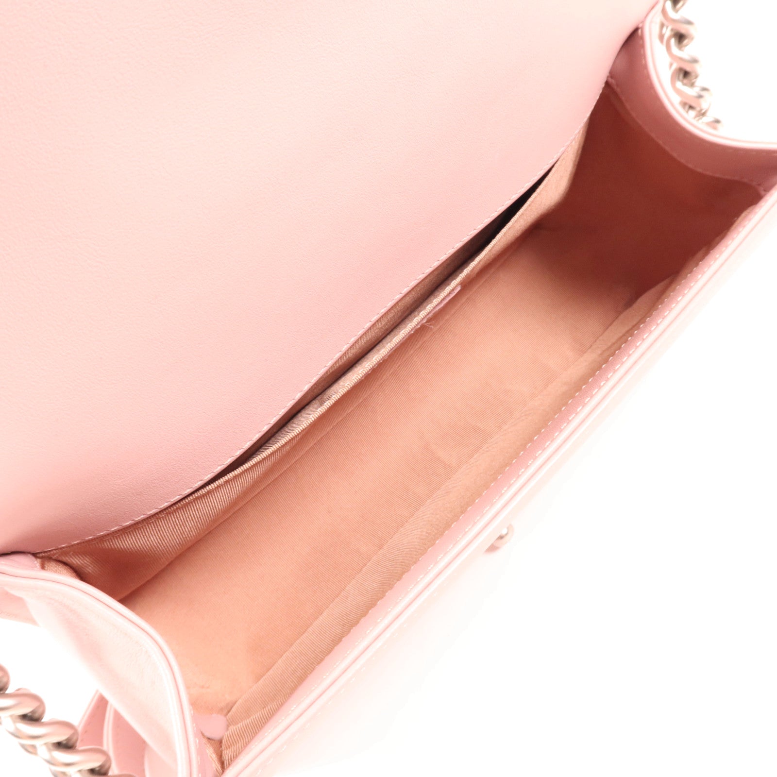 CHANEL 羊皮皮革Boy 25銀扣肩背袋