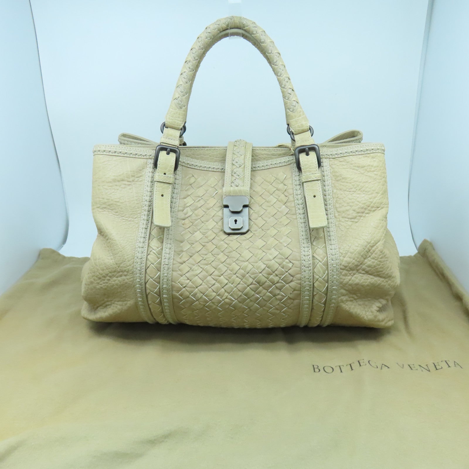 BOTTEGA VENETA 【激減優惠】皮革Handbag銀扣手挽袋粉紅色