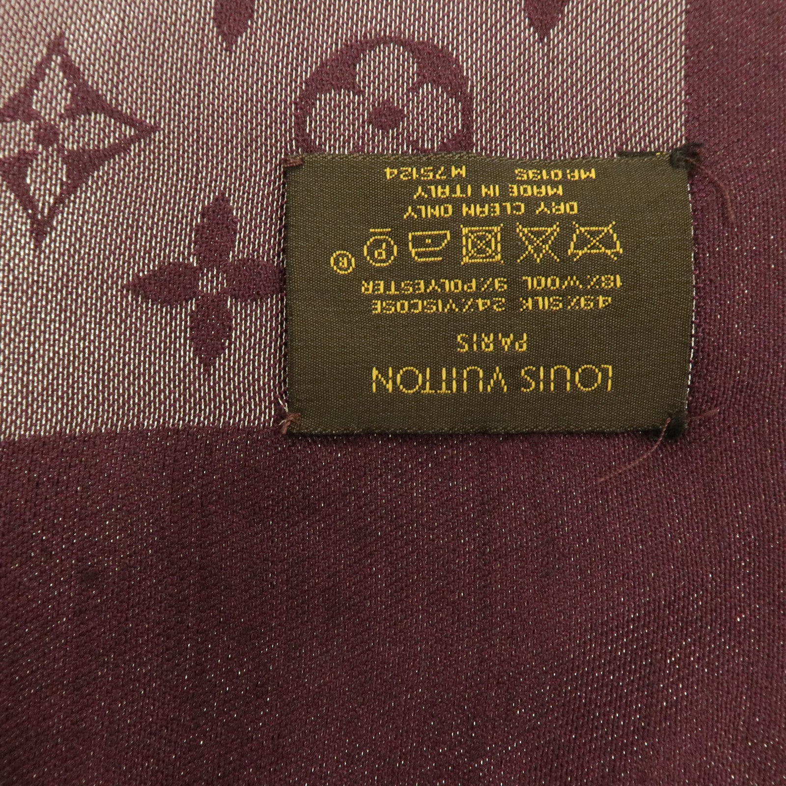 LOUIS VUITTON 絲質/羊毛/嫘縈Scarf 142X142cm絲巾