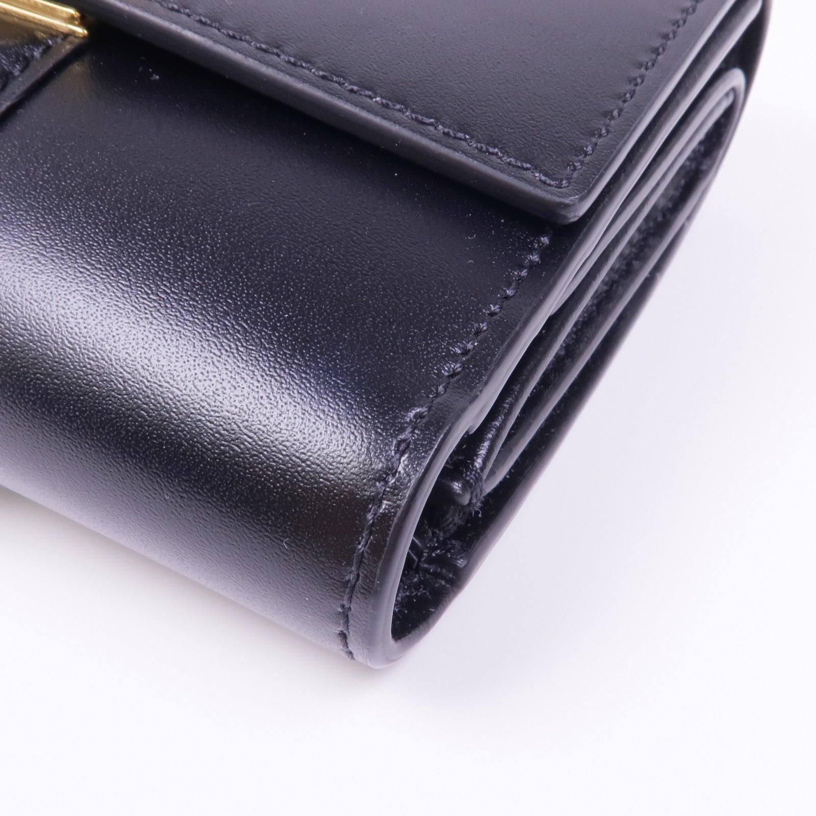 CELINE 牛皮皮革Trifold Wallet金扣錢包