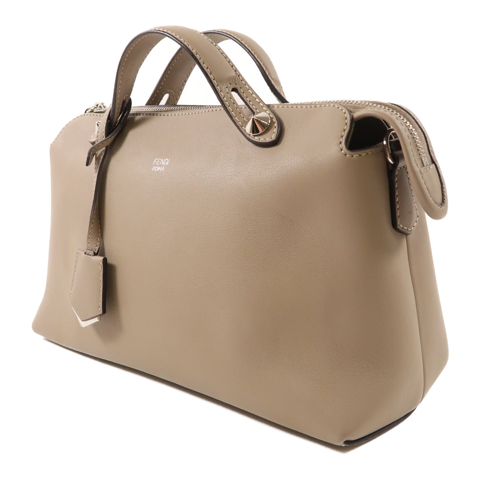 FENDI 牛皮皮革By The Way銀扣手挽肩背兩用袋啡色