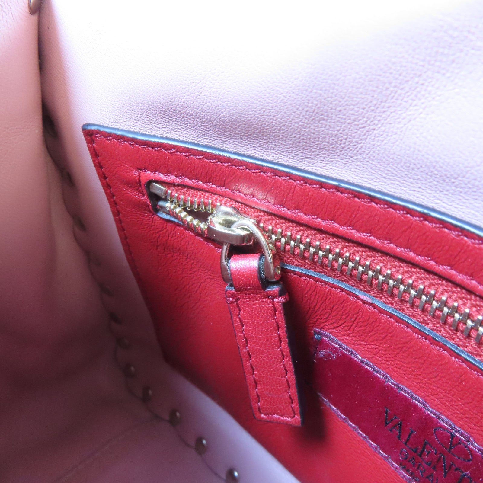 Valentino 牛皮皮革2 Way Chain Shoulder Bag金扣鏈帶手挽肩背兩用袋粉紅色
