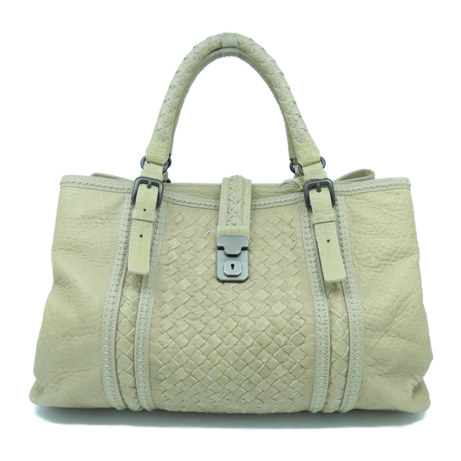 BOTTEGA VENETA 【激減優惠】皮革Handbag銀扣手挽袋粉紅色