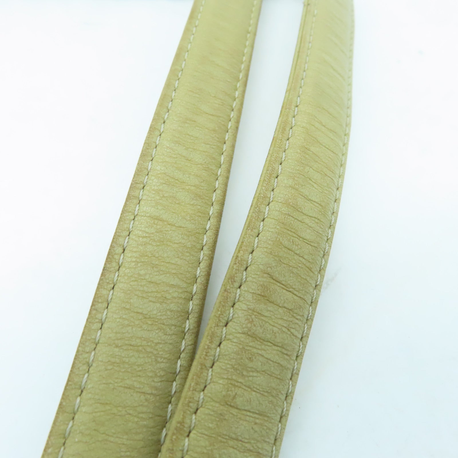CHANEL 【清倉大減價】菱格牛皮皮革Shoulder Bag銀扣鏈帶肩背袋米色