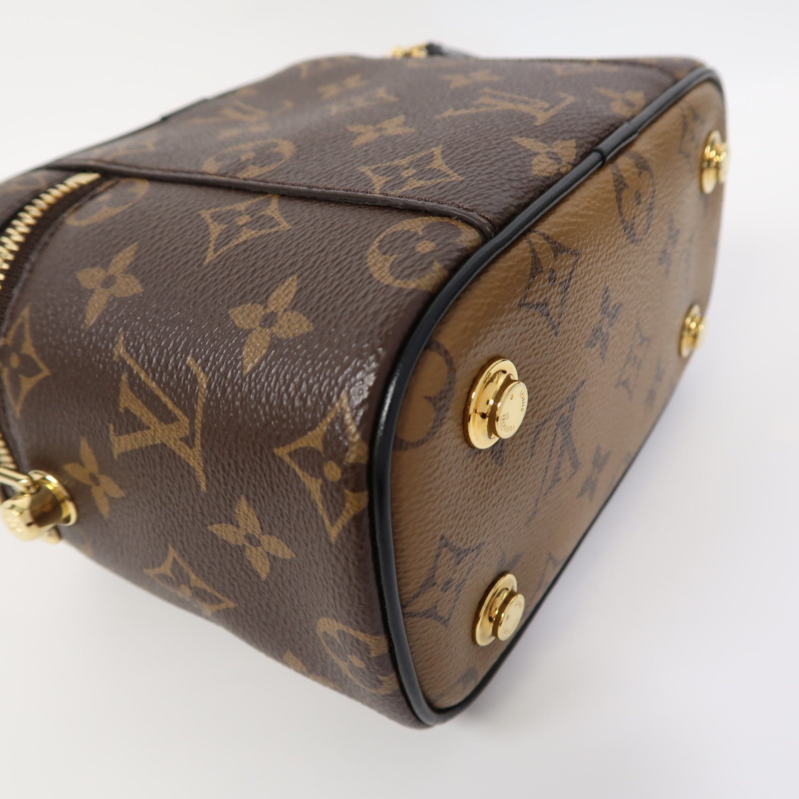 LOUIS VUITTON 【激減優惠】Monogram Vanity PM金扣手挽肩背兩用袋啡色