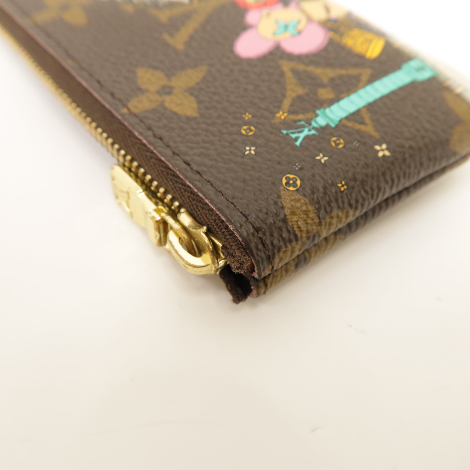 LOUIS VUITTON Monogram Coin/Key Case金扣零錢/鎖匙包啡色
