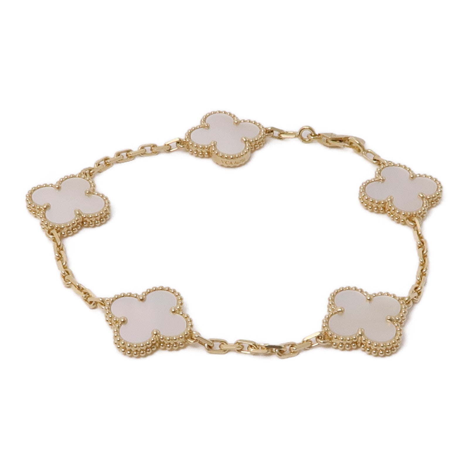 Van Cleef & Arpels 18K黃金Vintage Alhambra 5 Motif手鏈