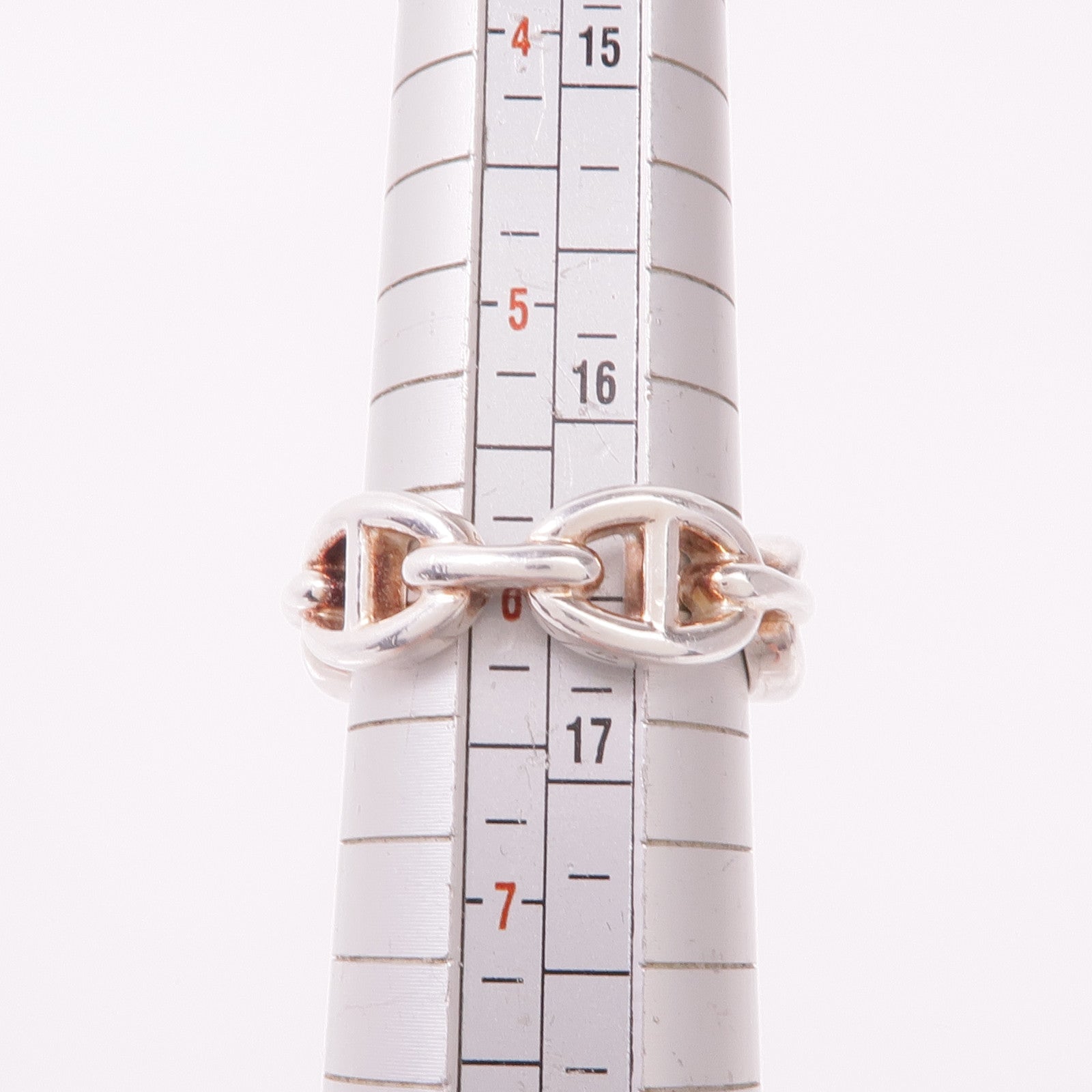 HERMES 925純銀Chaine Dancre Enchainee Ring戒指Hermes#52/US#6