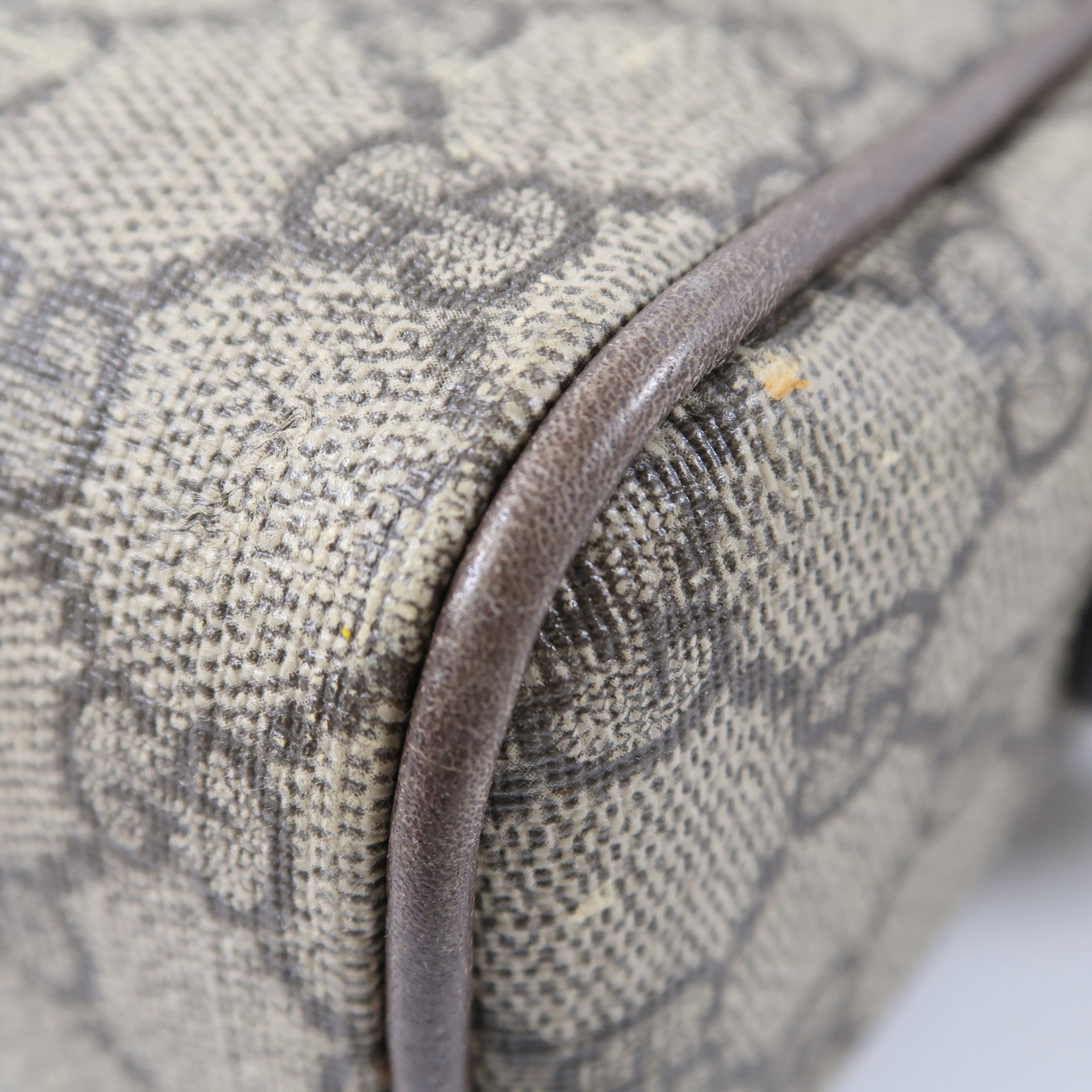 GUCCI 【激減優惠】塗層帆布Shoulder Bag金扣肩背袋啡色