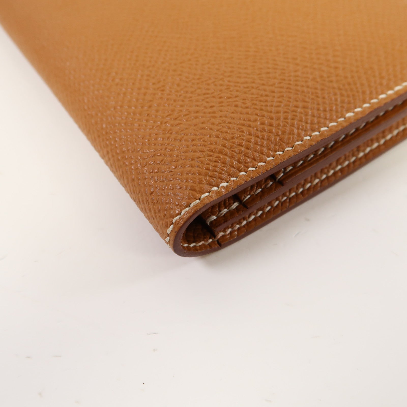 HERMES Epsom皮革Bearn Wallet銀扣長錢包經典駝色