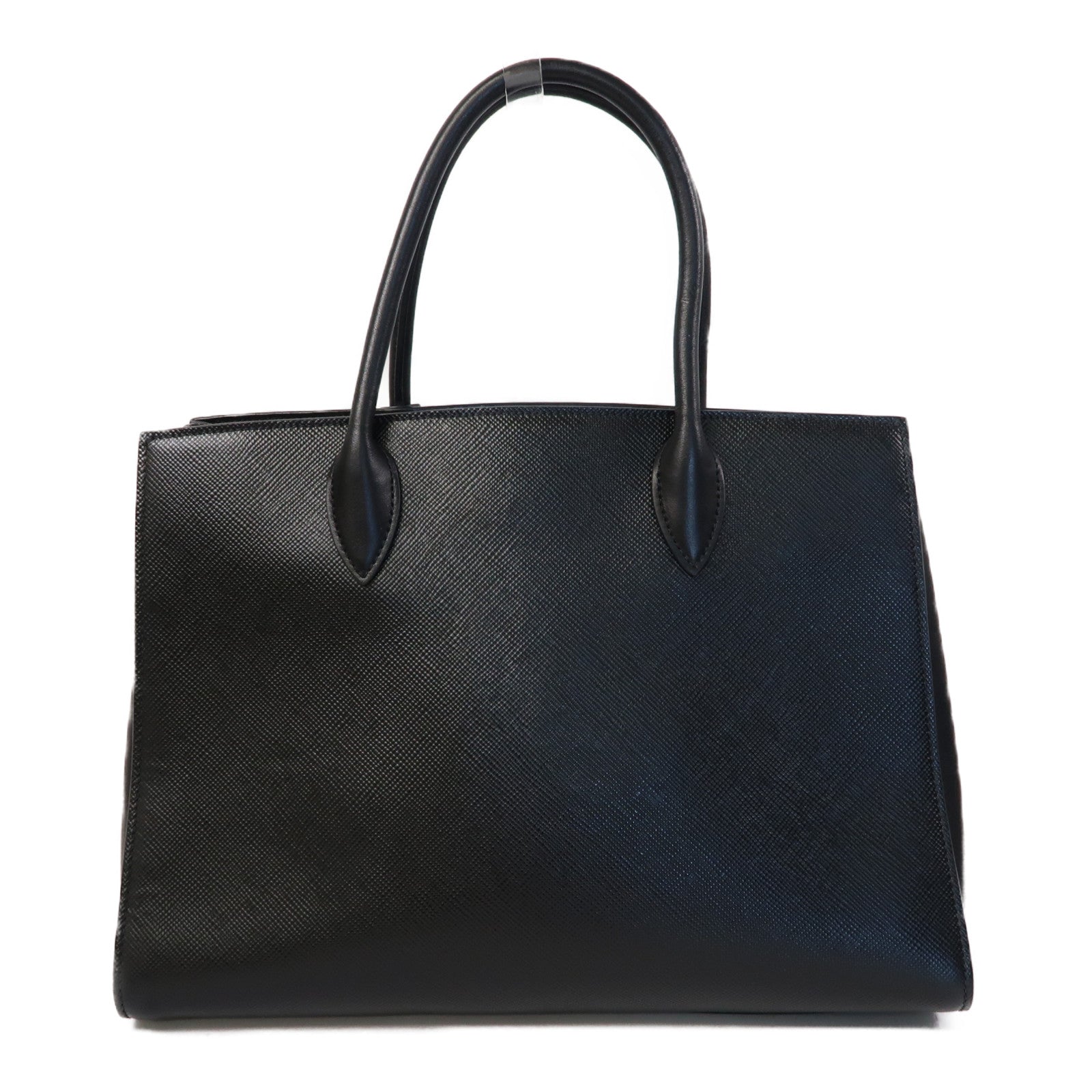 PRADA 牛皮皮革Shoulder Bag金扣手挽肩背兩用袋黑色