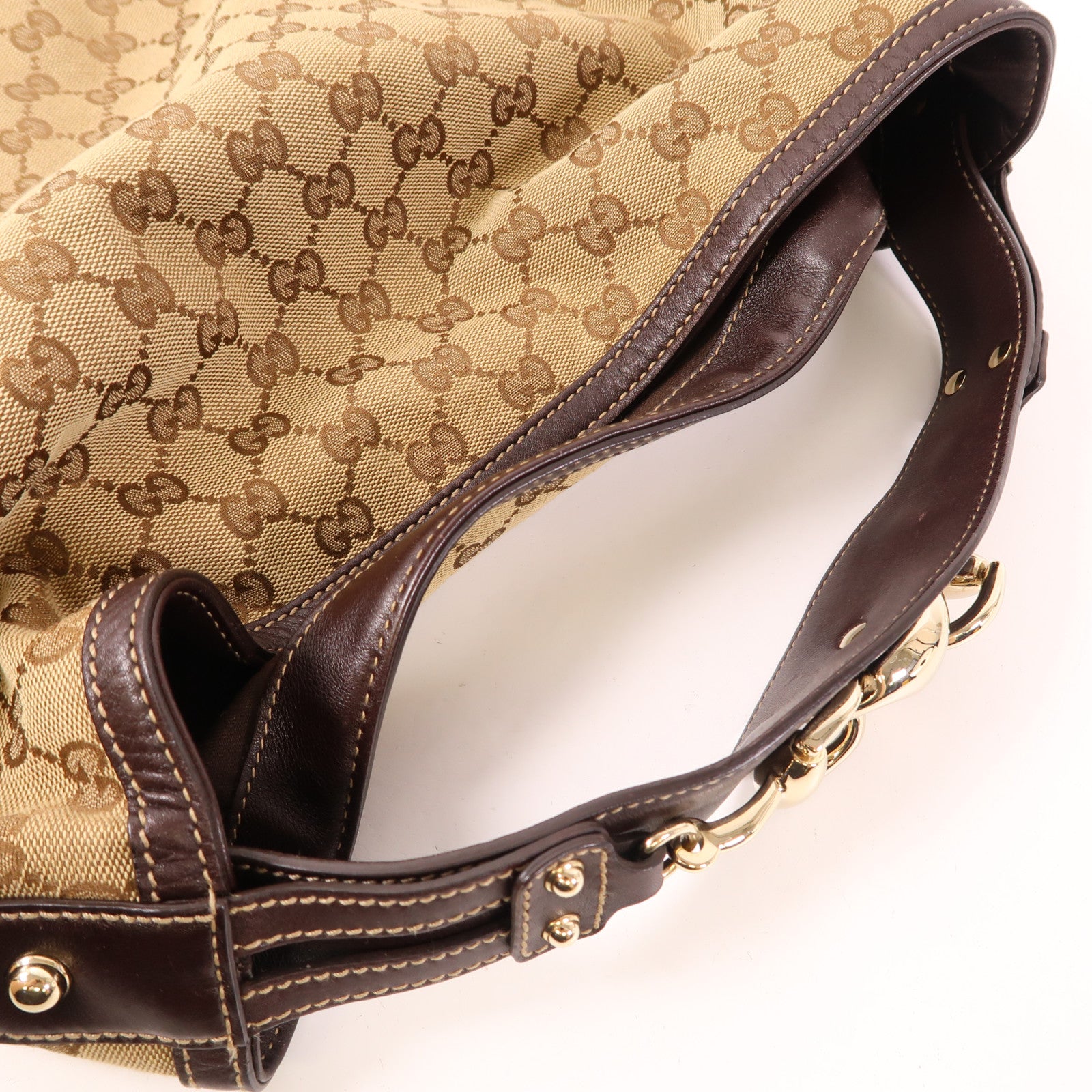 GUCCI 帆布Shoulder Bag金扣手挽袋