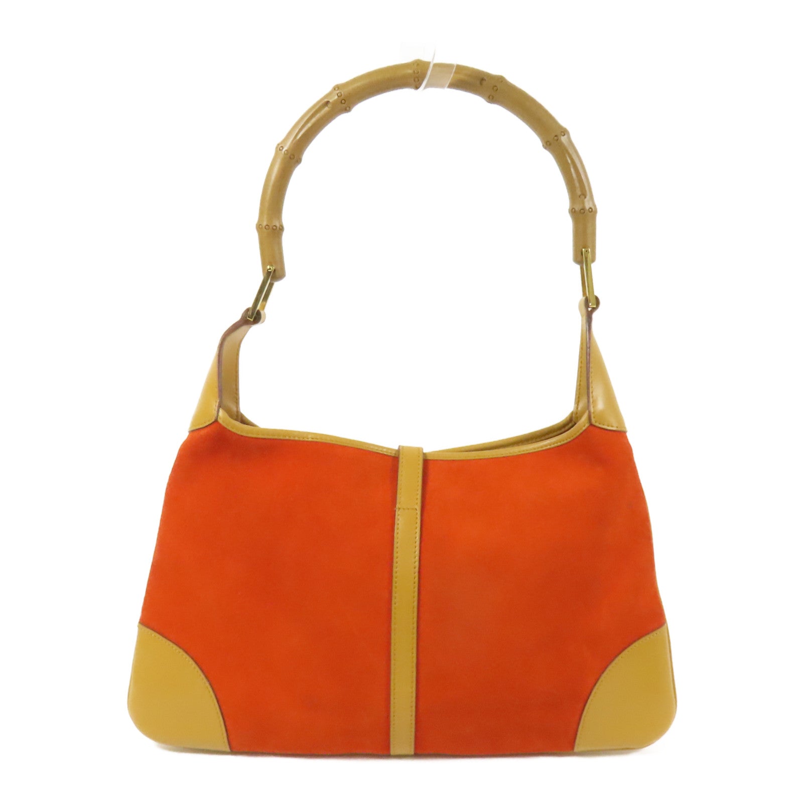GUCCI 麂皮皮革Jackie Bamboo金扣肩背袋