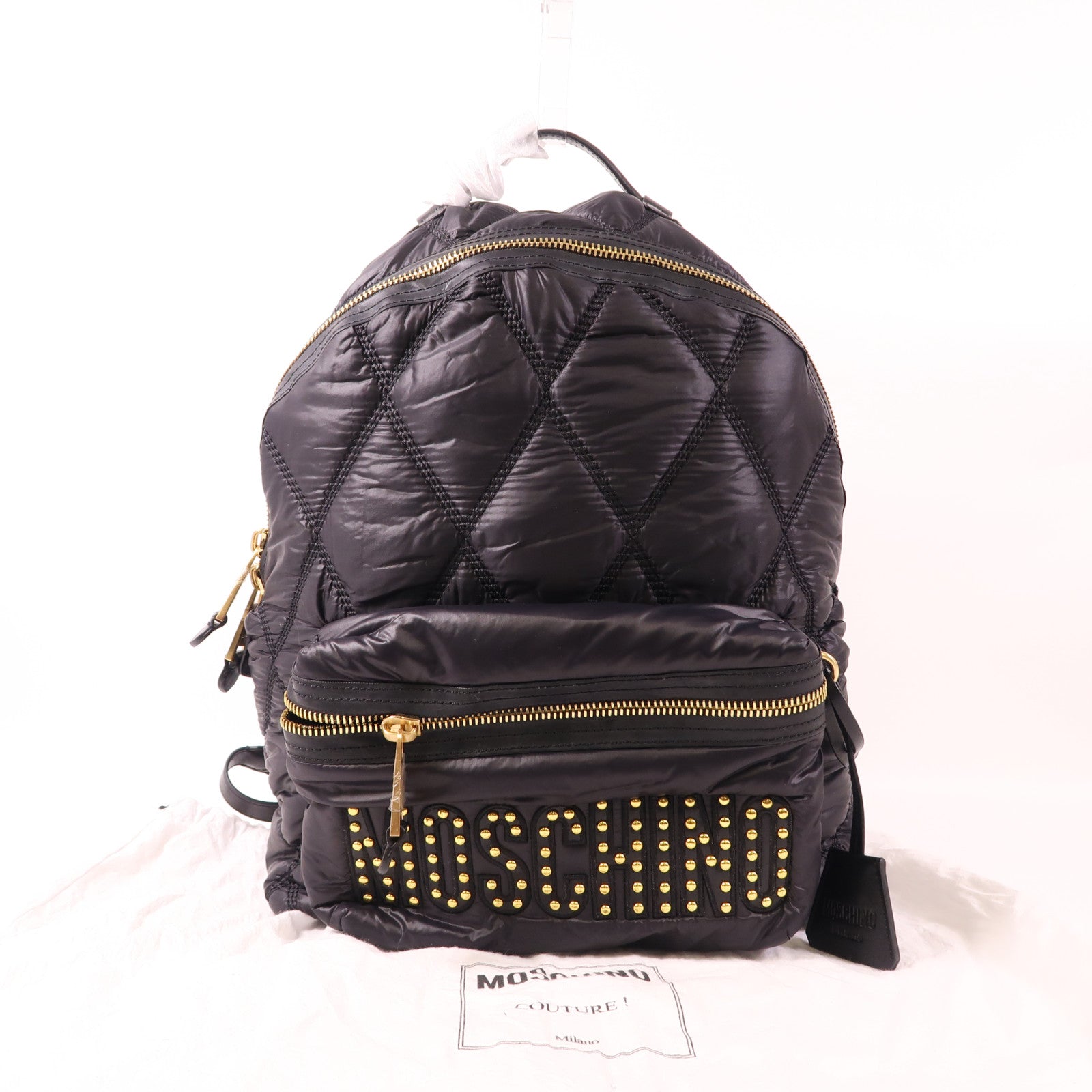 MOSCHINO 尼龍Backpack金扣背包