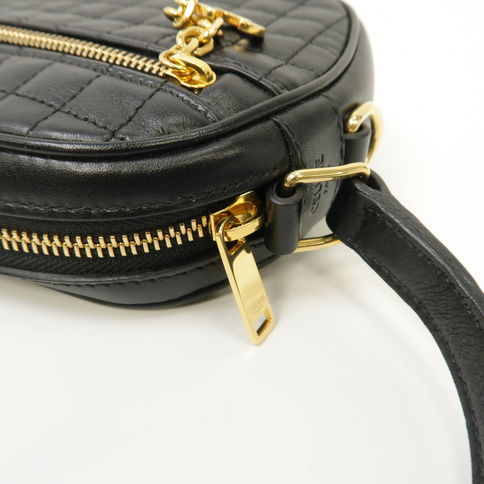 CELINE 【激減優惠】牛皮皮革Shoulder Bag金扣肩背袋黑色