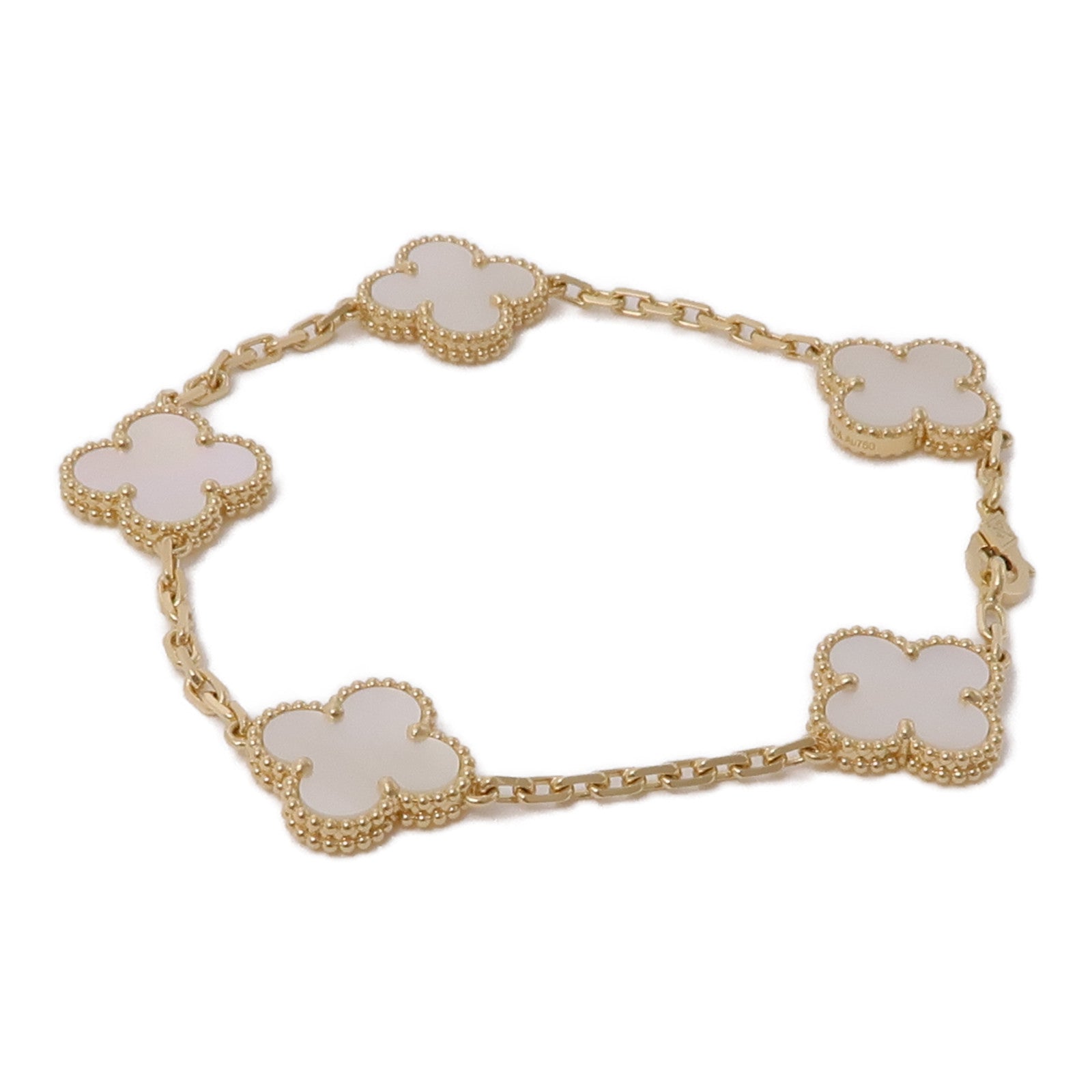 Van Cleef & Arpels 18K黃金Vintage Alhambra 5 Motif手鏈