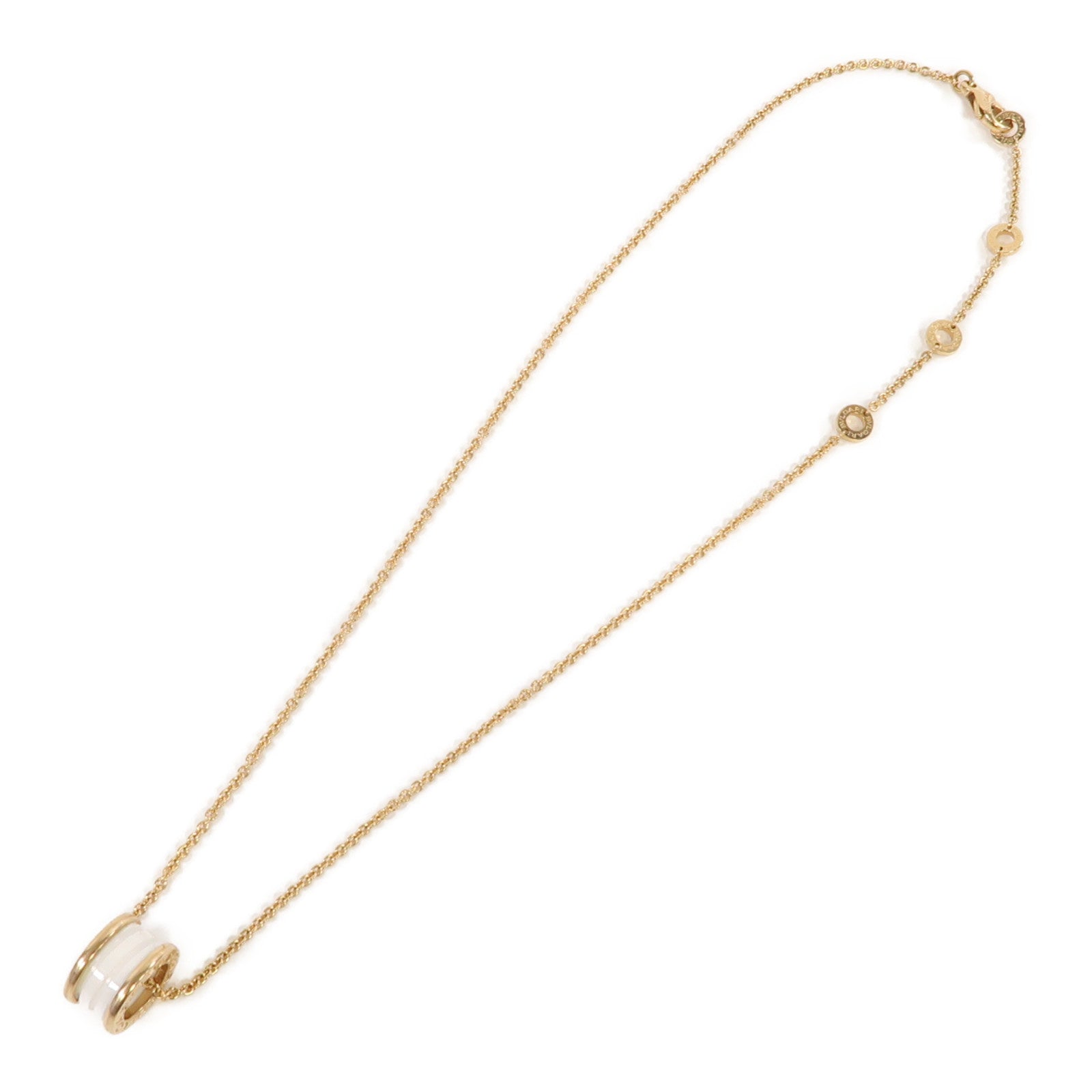 BVLGARI 18K玫瑰金/陶瓷B.zero1 Necklace項鍊白色