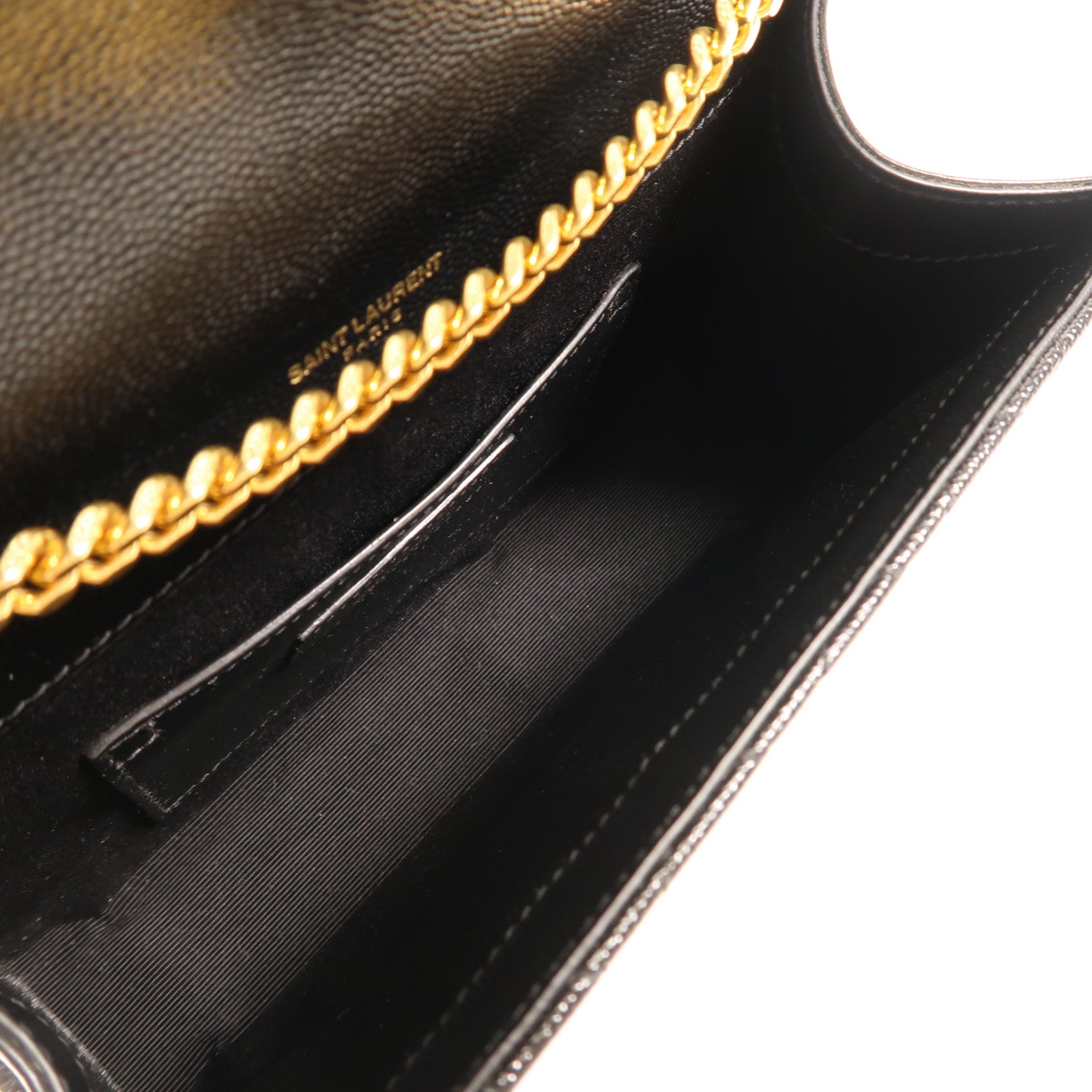 YVES SAINT LAURENT 牛皮皮革Envelope Flap Bag Small金扣鏈帶肩背袋