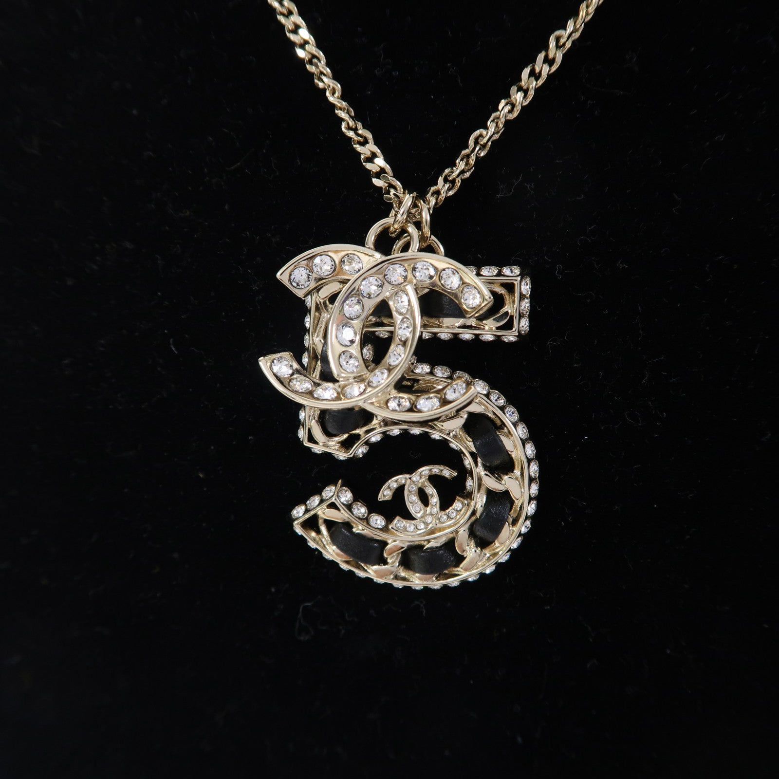 CHANEL 金屬Necklace項鍊黑色/金色