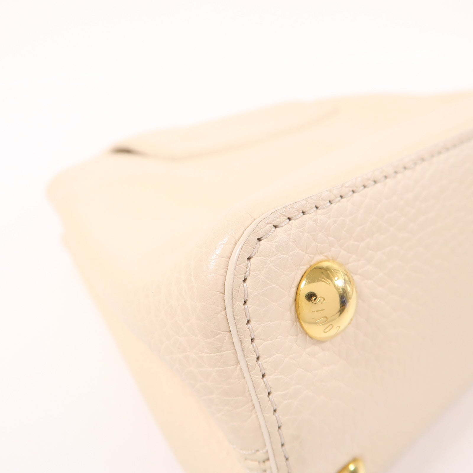 LOUIS VUITTON Taurillon Capucines BB金扣手挽肩背兩用袋