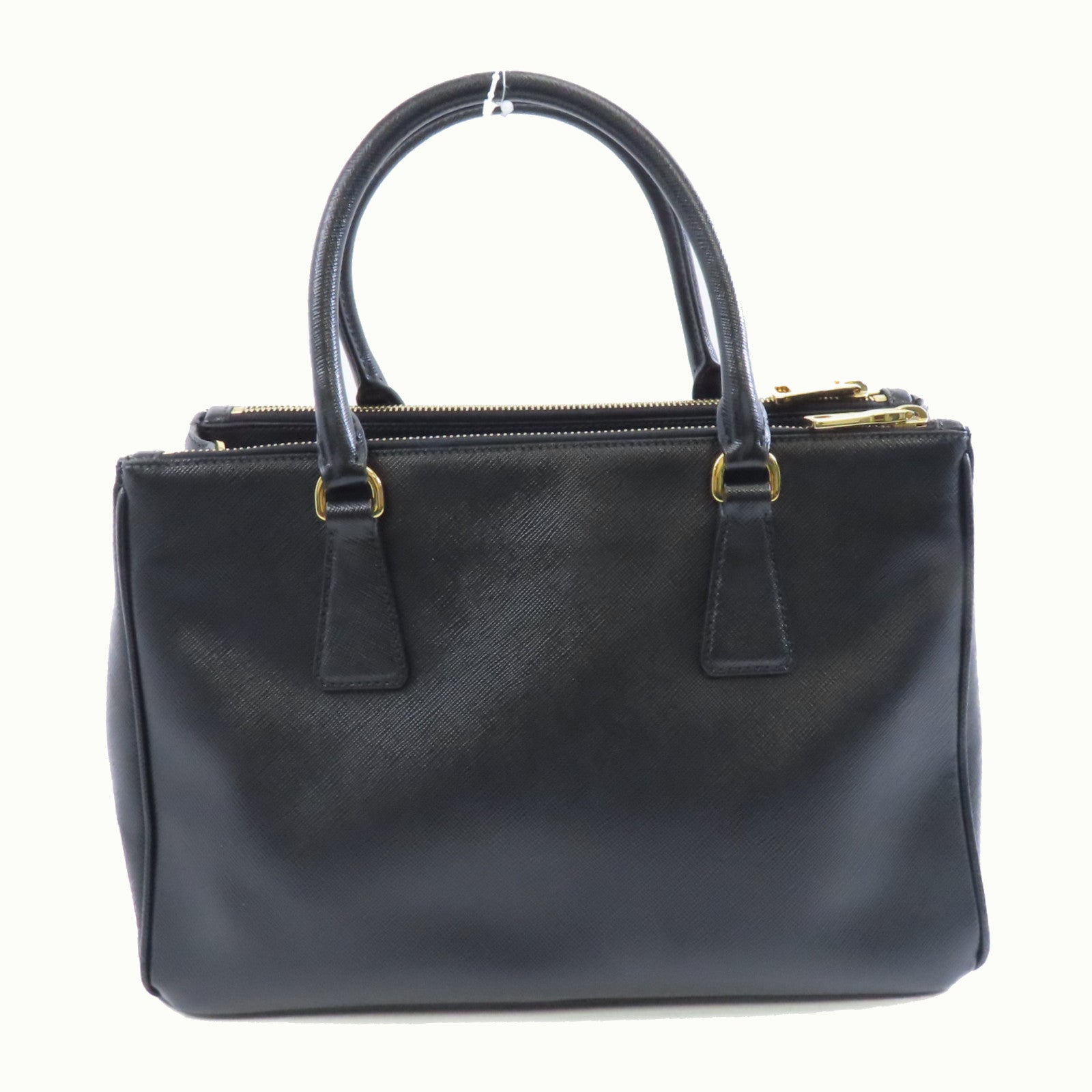 PRADA 牛皮皮革Galleria Bag金扣手挽肩背兩用袋黑色