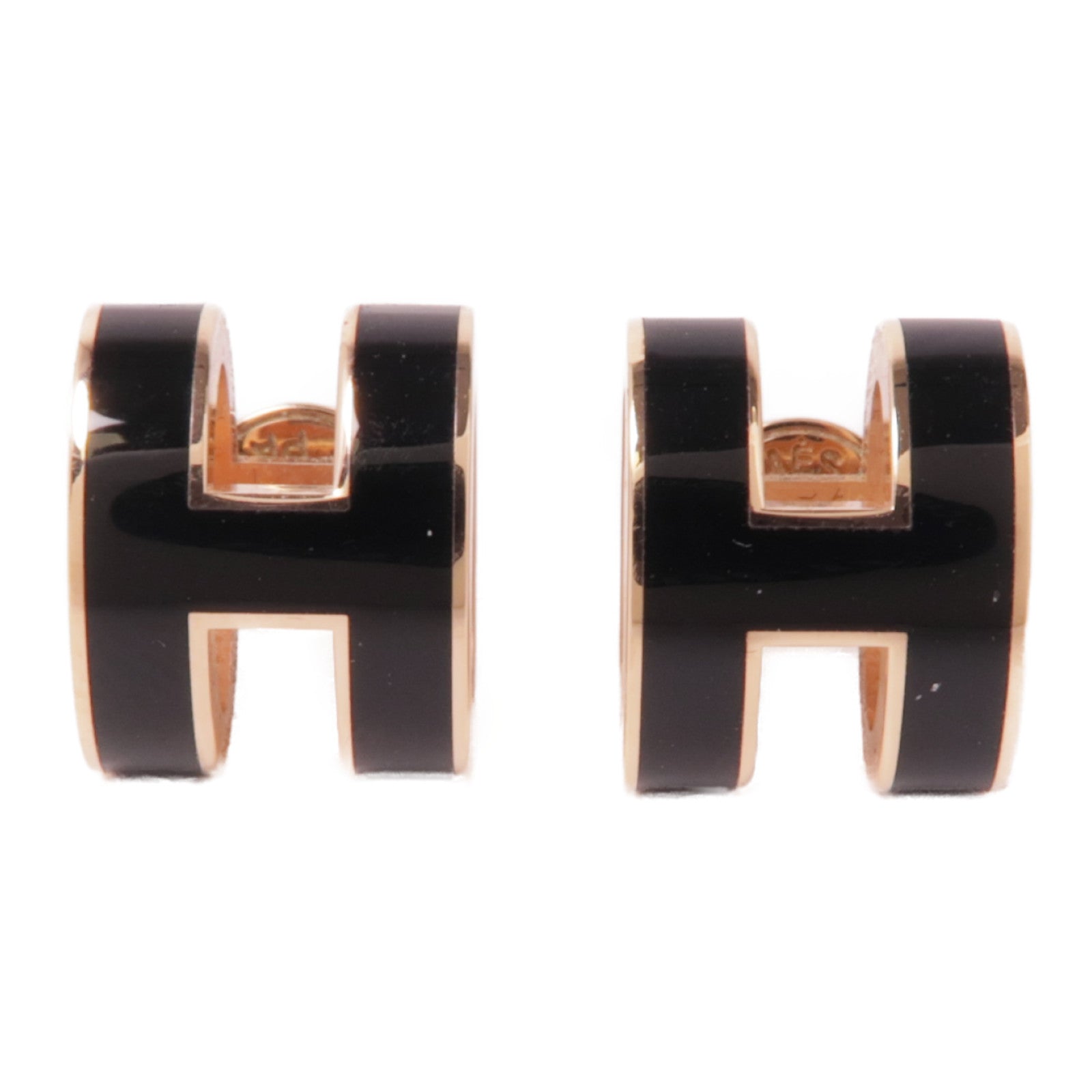 HERMES 金屬Pop H Earrings耳環Noir
