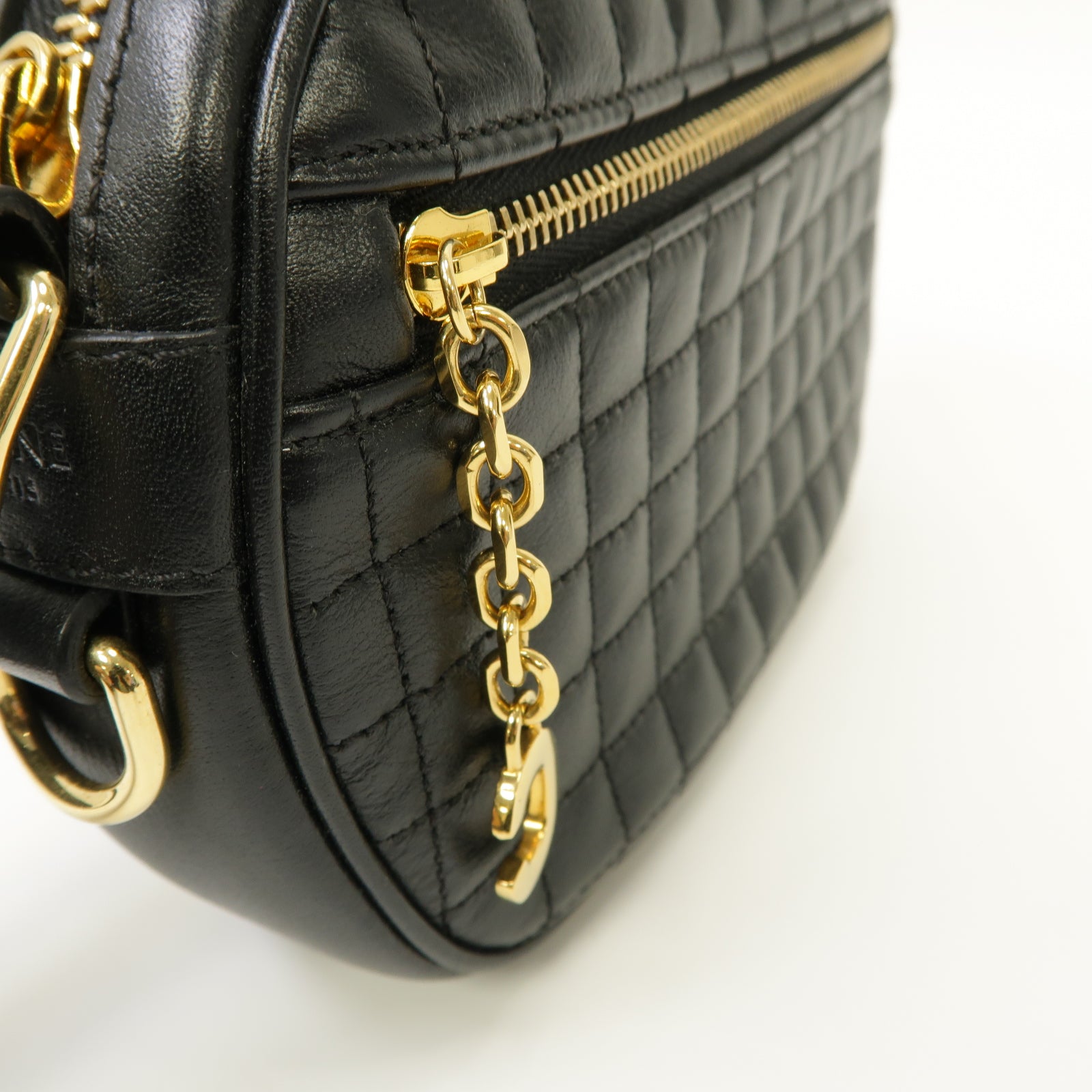 CELINE 【激減優惠】牛皮皮革Shoulder Bag金扣肩背袋黑色