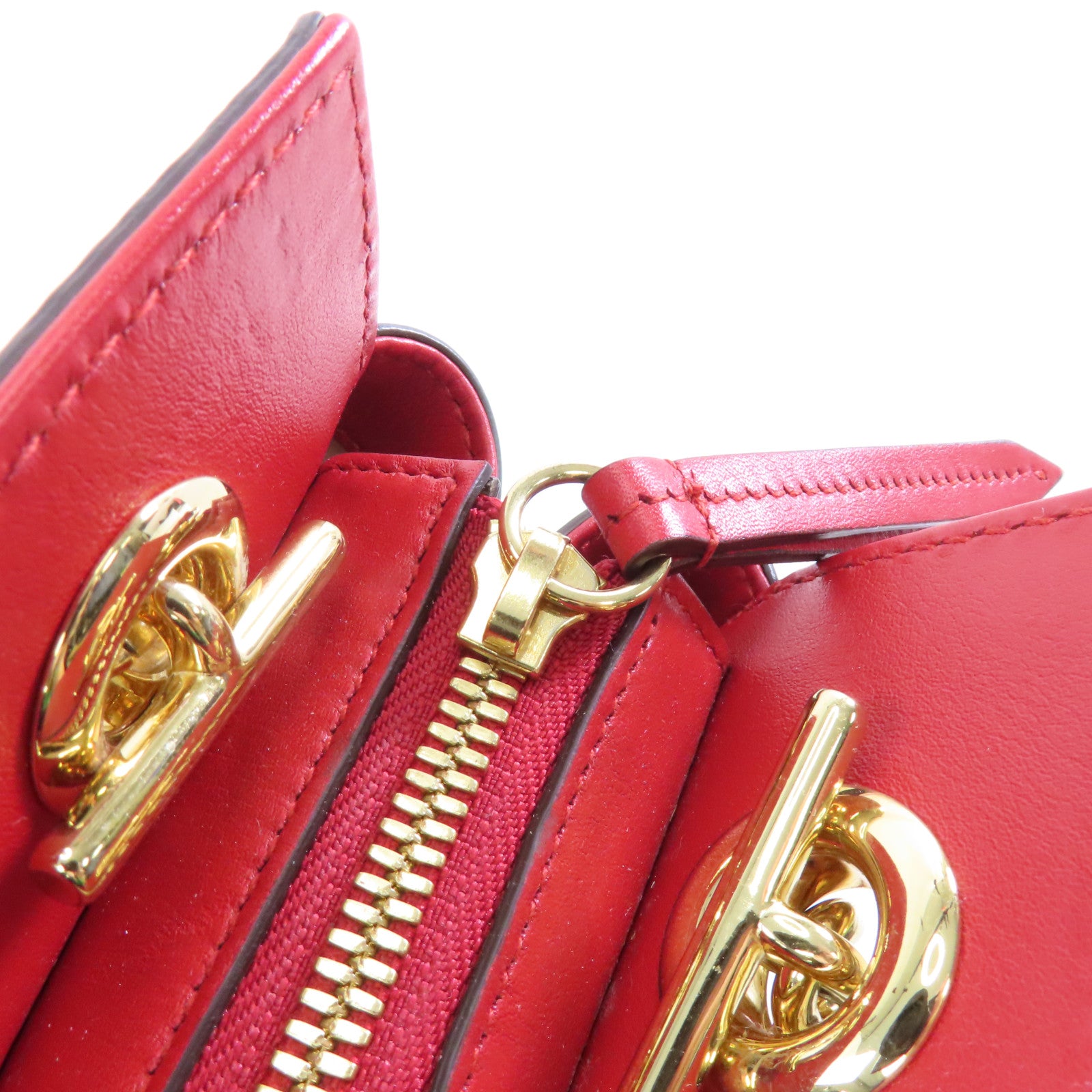 GUCCI 牛皮皮革Shoulder Tote金扣肩背/手挽袋紅色