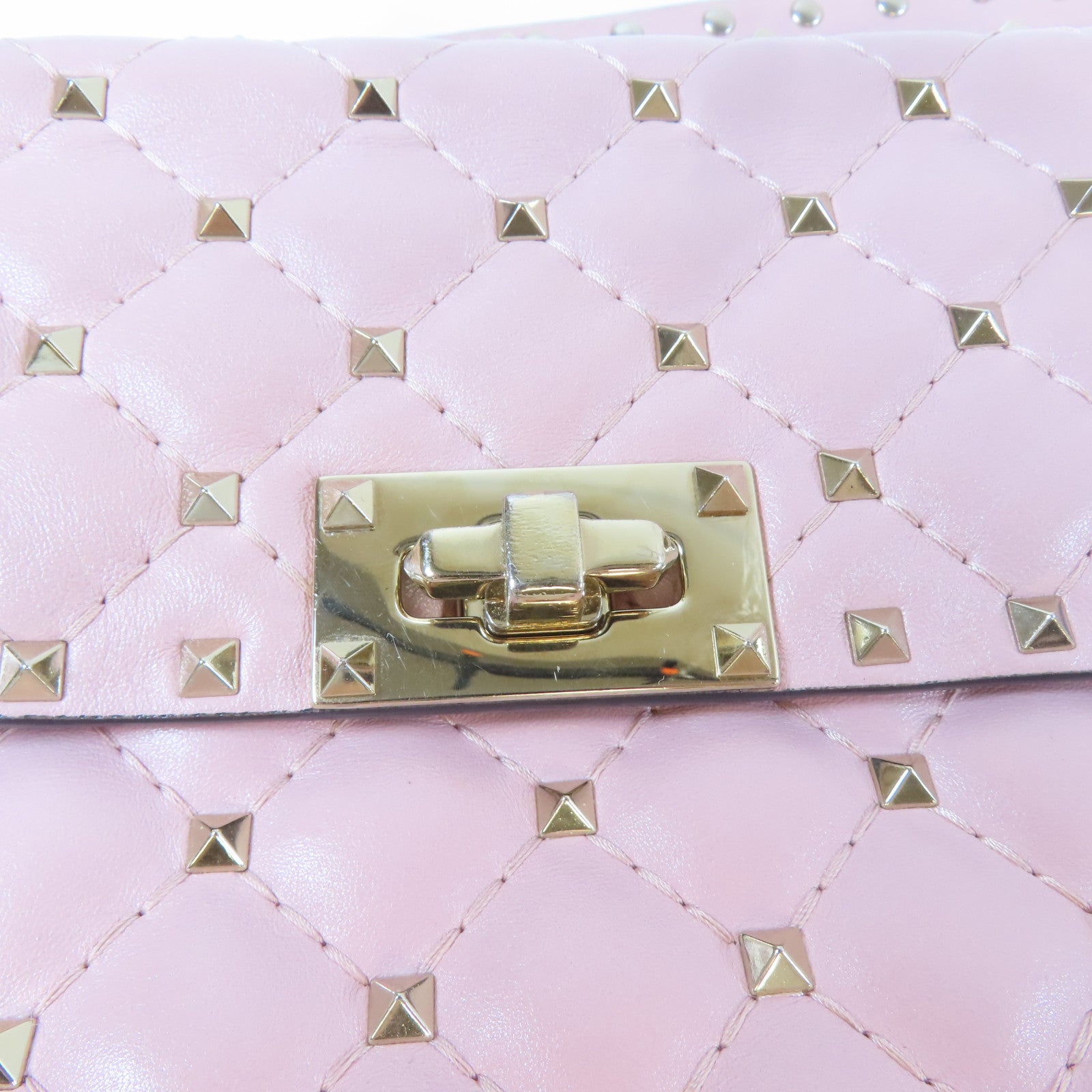 Valentino 牛皮皮革2 Way Chain Shoulder Bag金扣鏈帶手挽肩背兩用袋粉紅色
