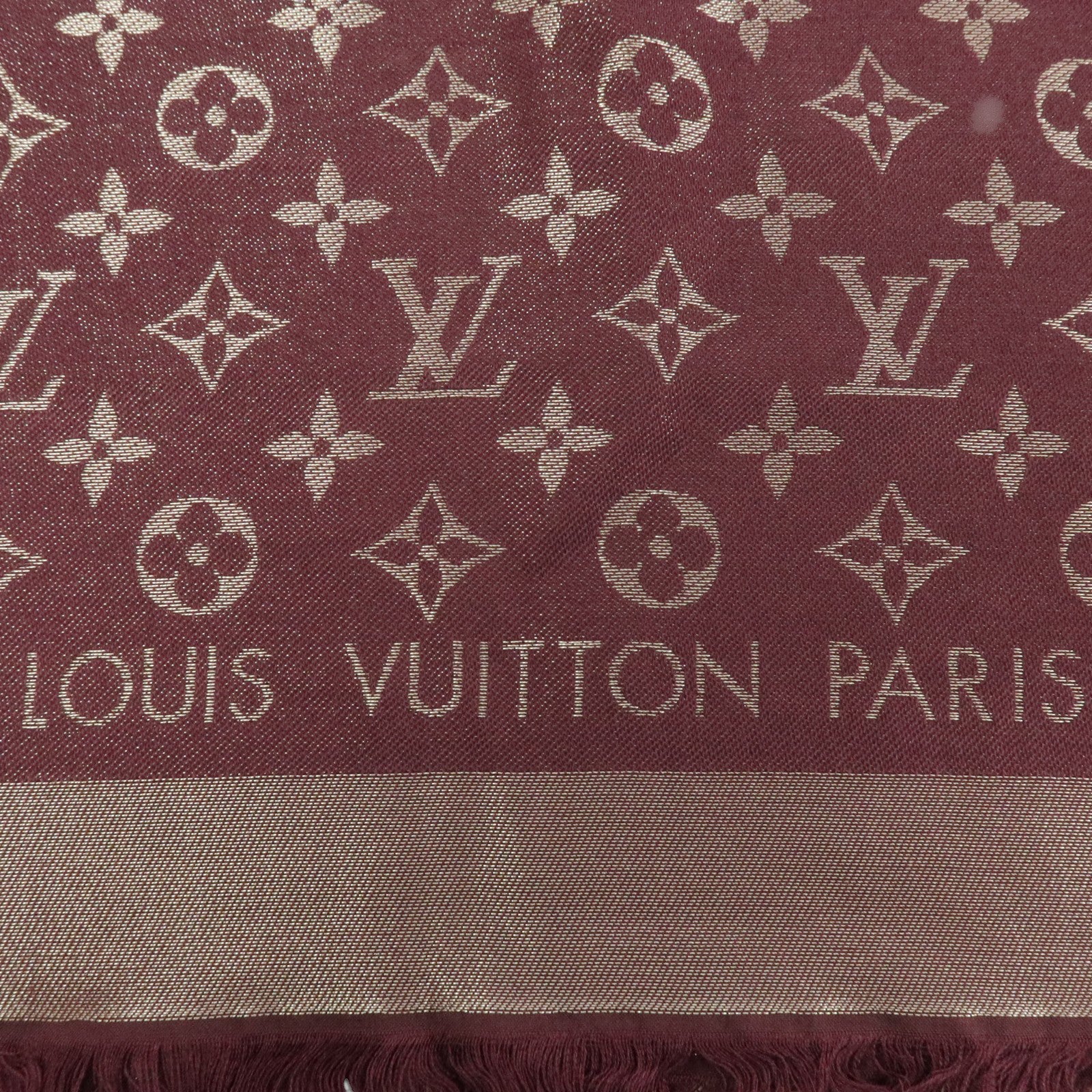 LOUIS VUITTON 絲質/羊毛/嫘縈Scarf 142X142cm絲巾