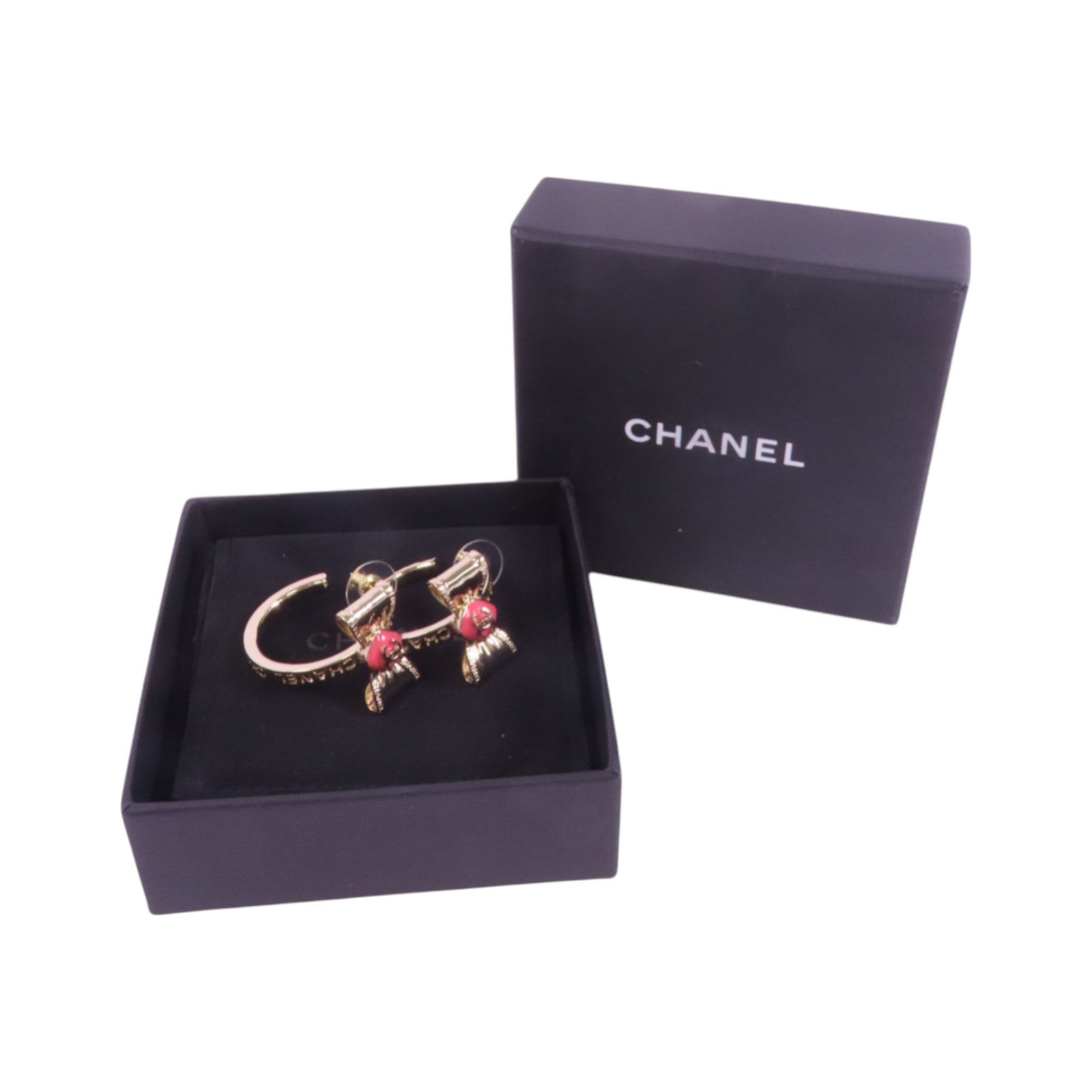 CHANEL 金屬/PVC Earrings金扣耳環