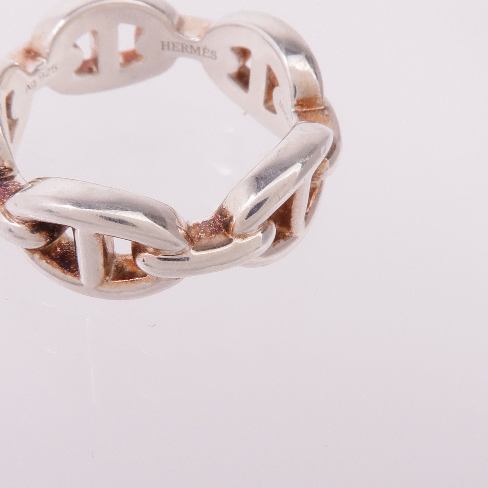 HERMES 925純銀Chaine Dancre Enchainee Ring戒指Hermes#52/US#6