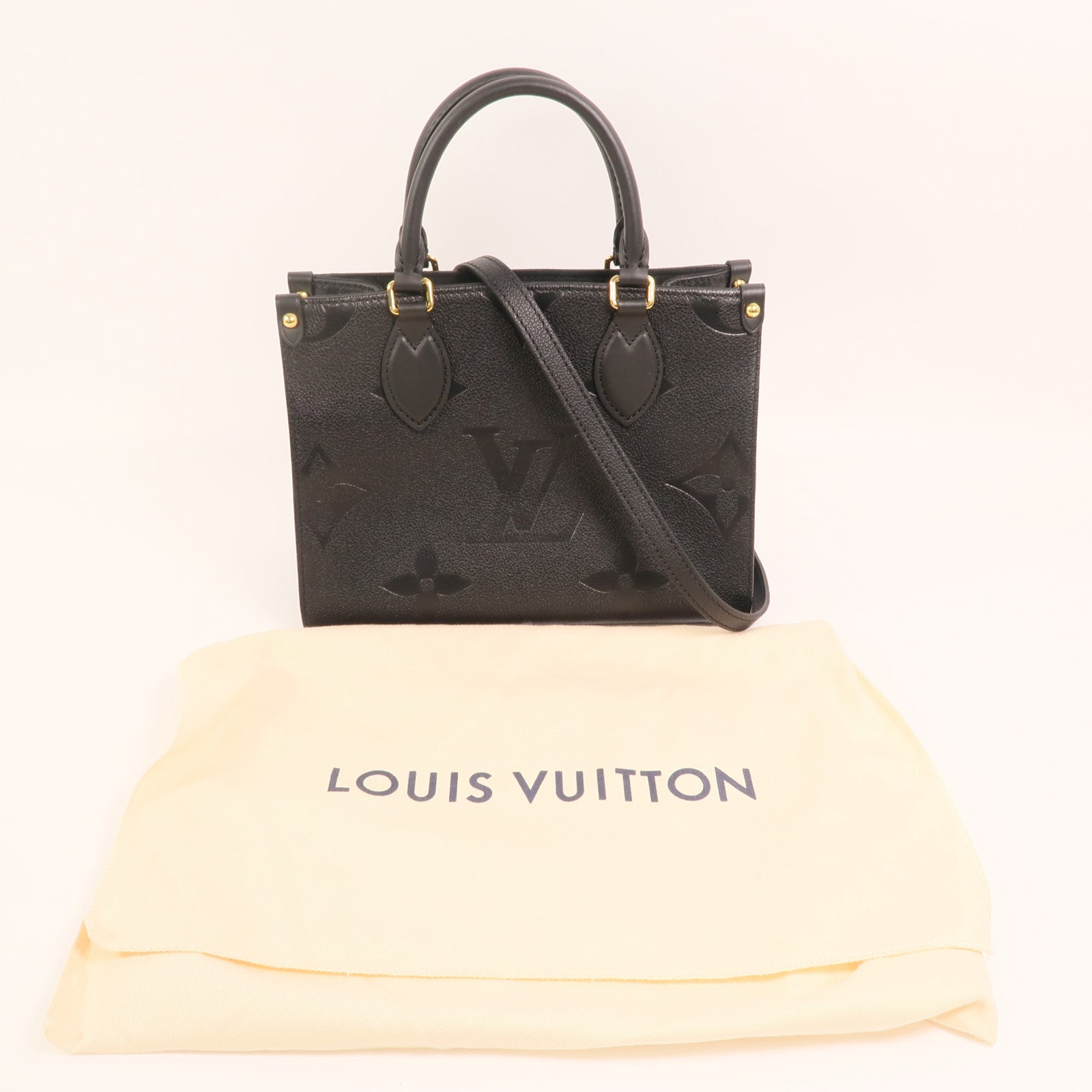LOUIS VUITTON Monogram Empreinte On The Go PM金扣手挽肩背兩用袋