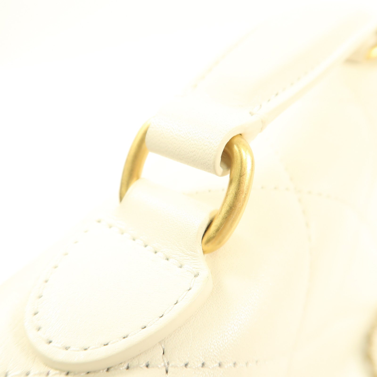 CHANEL 牛皮皮革Chain Shoulder金扣鏈帶手挽肩背兩用袋